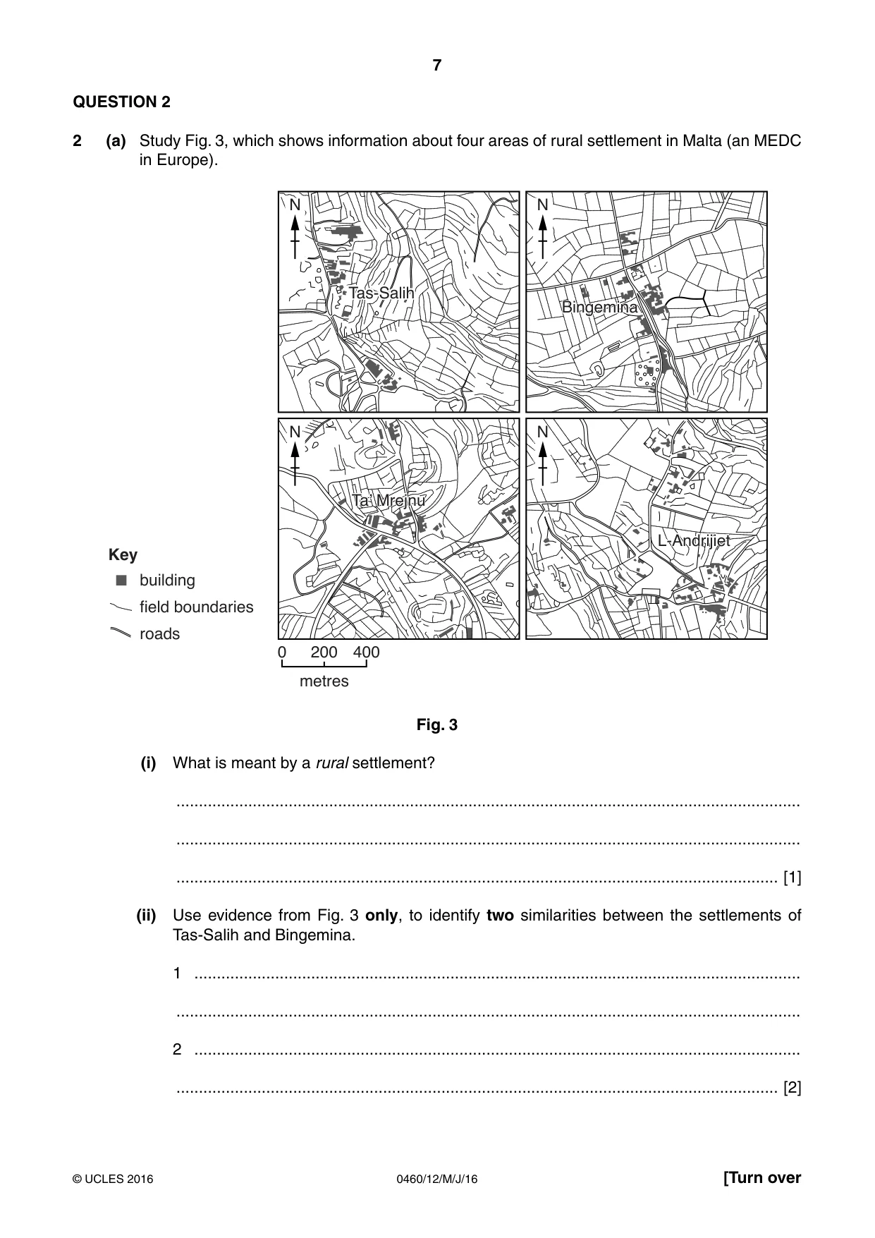 Cambridge IGCSE Geography 0460 2016 May/June Paper 1 · Variant 2 question paper, page 7 of 32