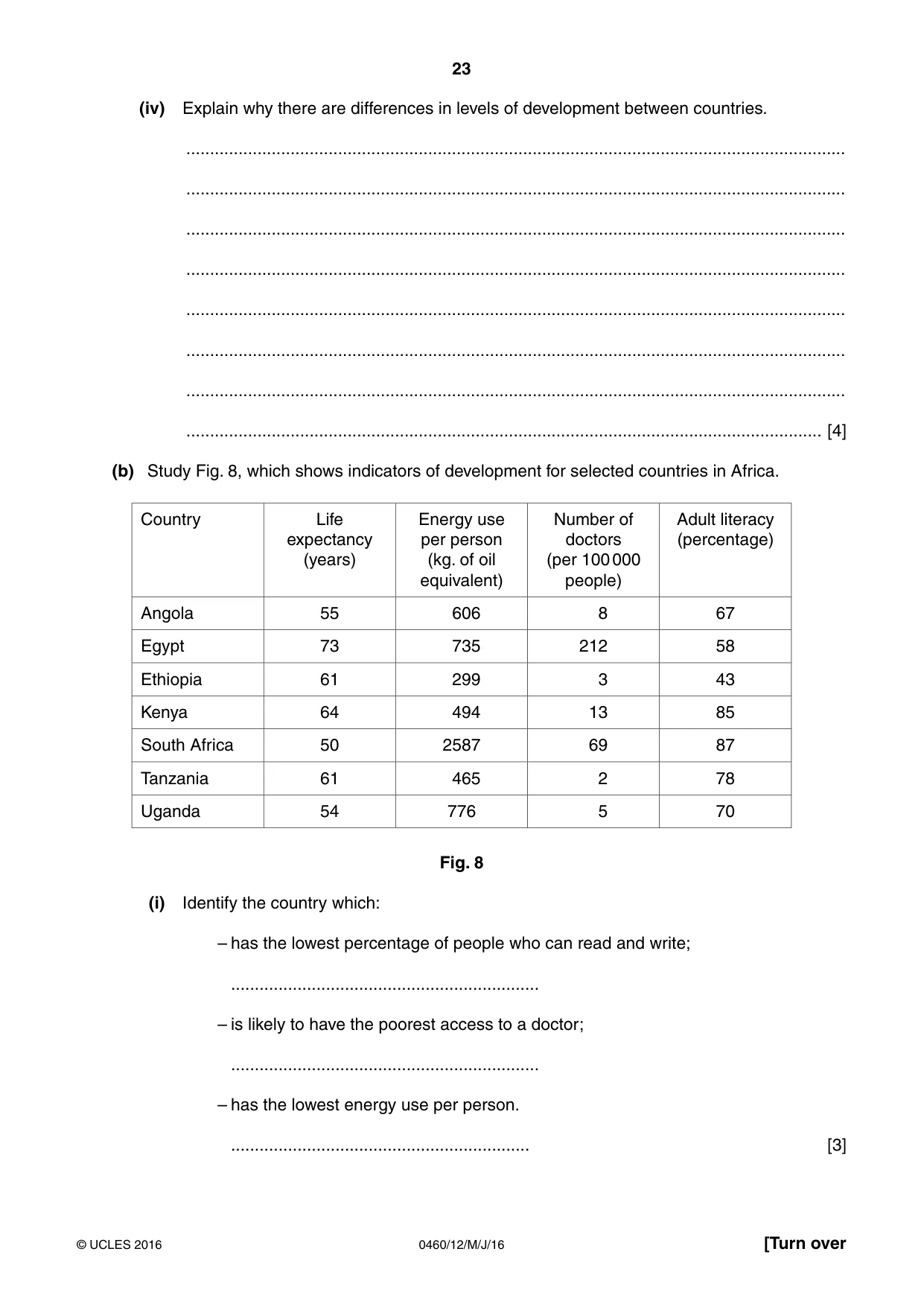 Cambridge IGCSE Geography 0460 2016 May/June Paper 1 · Variant 2 question paper, page 23 of 32