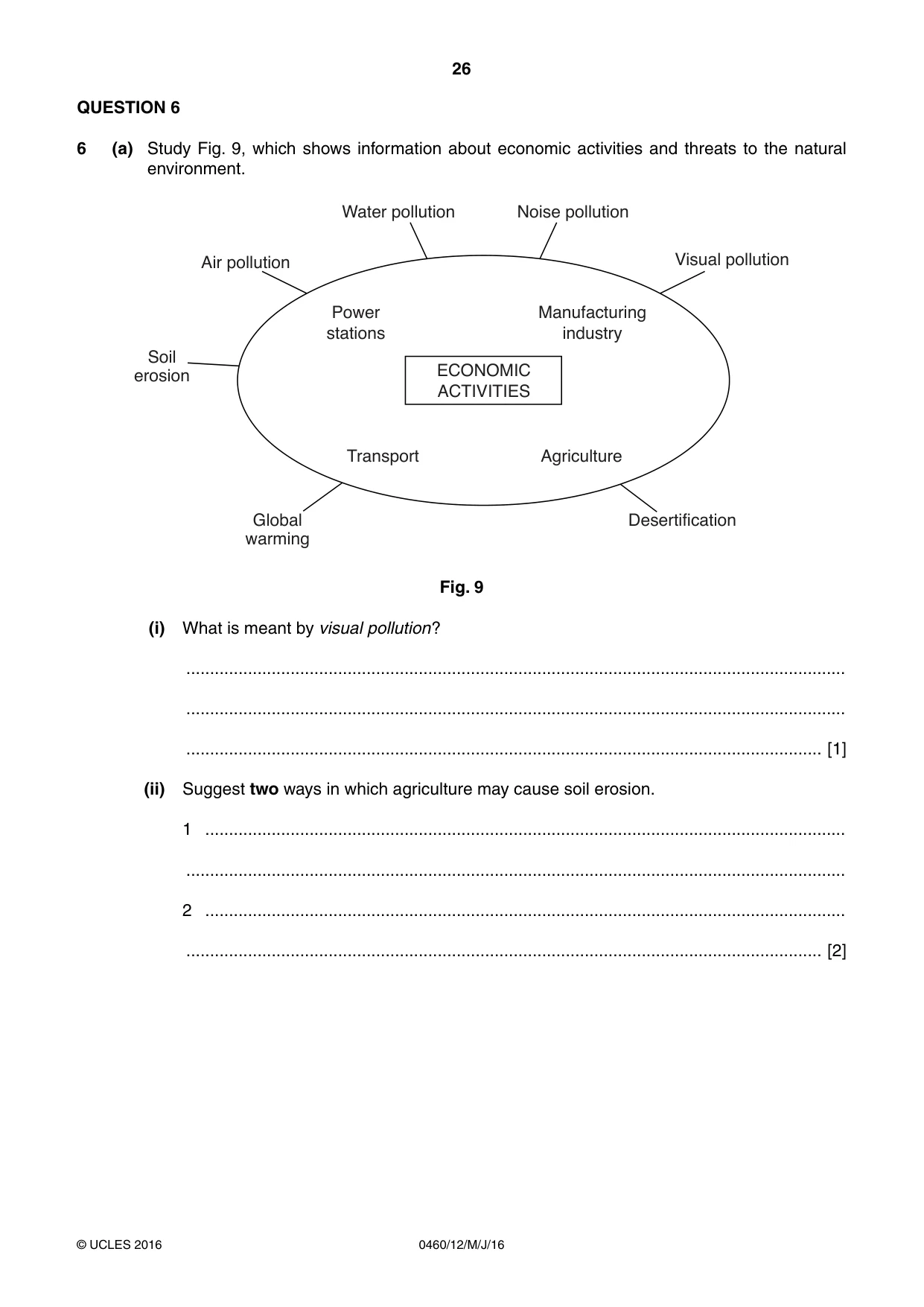 Cambridge IGCSE Geography 0460 2016 May/June Paper 1 · Variant 2 question paper, page 26 of 32