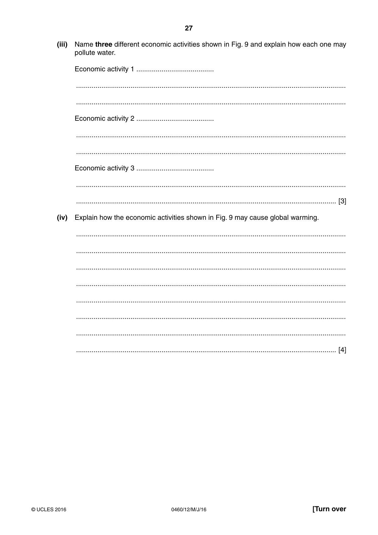 Cambridge IGCSE Geography 0460 2016 May/June Paper 1 · Variant 2 question paper, page 27 of 32