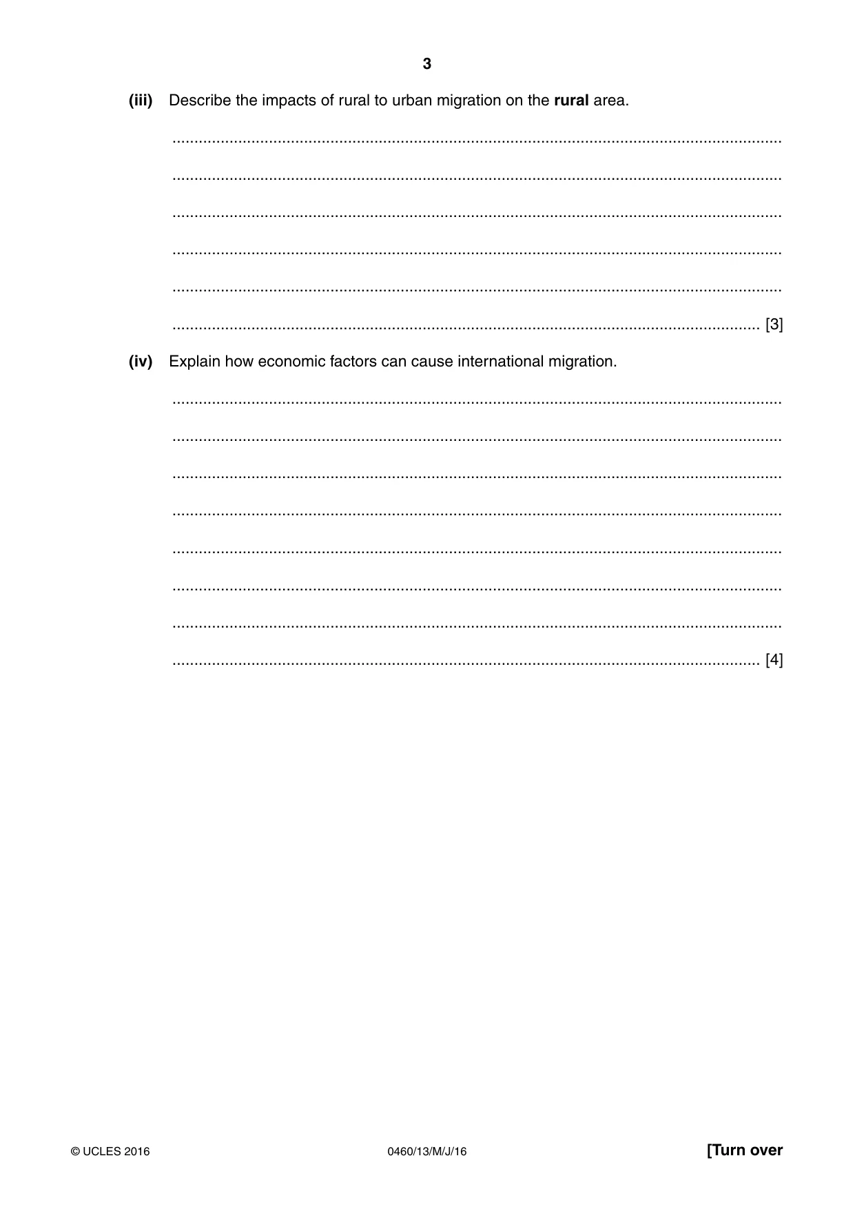 Cambridge IGCSE Geography 0460 2016 May/June Paper 1 · Variant 3 question paper, page 3 of 32