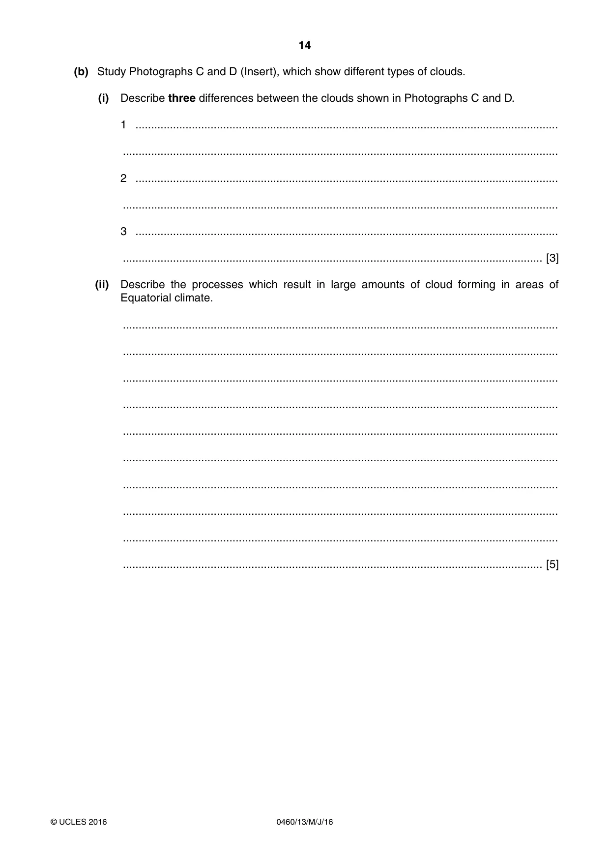 Cambridge IGCSE Geography 0460 2016 May/June Paper 1 · Variant 3 question paper, page 14 of 32