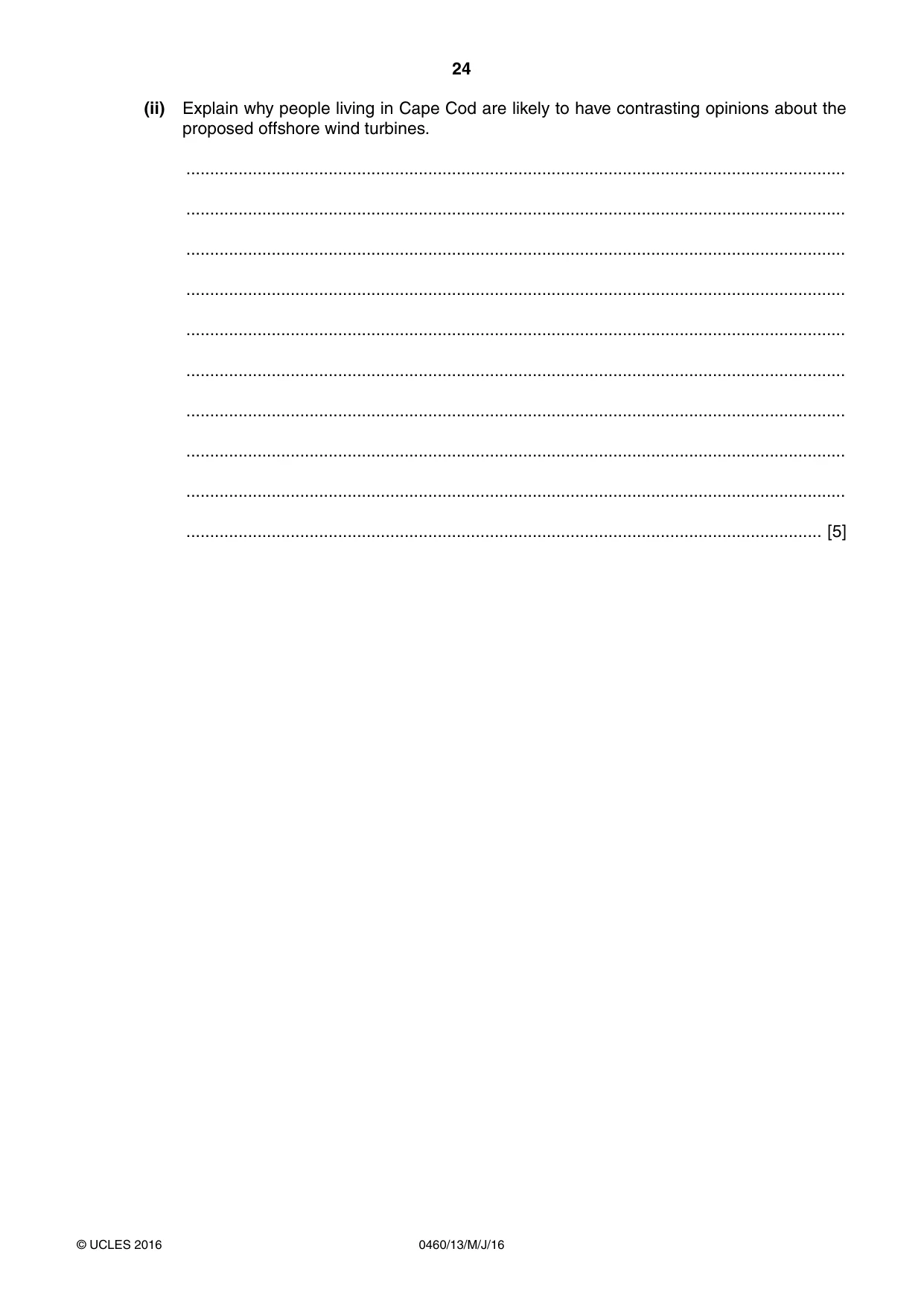 Cambridge IGCSE Geography 0460 2016 May/June Paper 1 · Variant 3 question paper, page 24 of 32