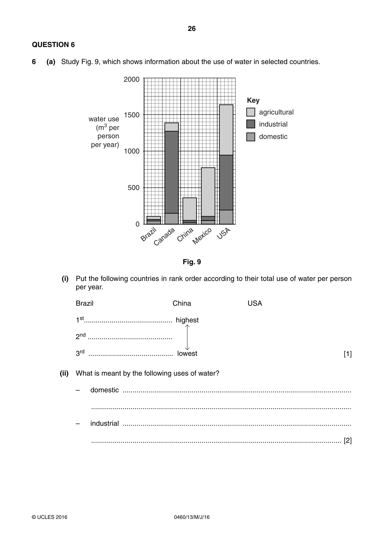 Cambridge IGCSE Geography 0460 2016 May/June Paper 1 · Variant 3 question paper, page 26 of 32