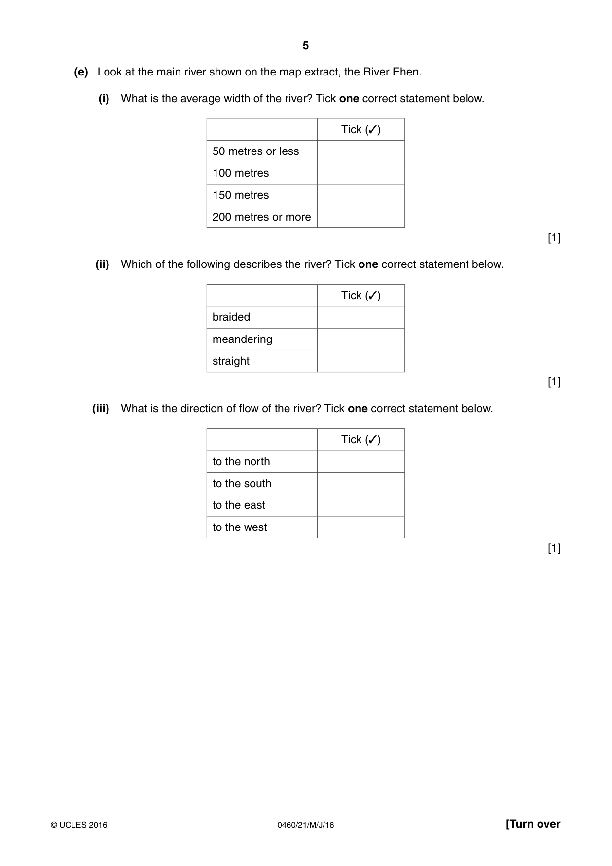 Cambridge IGCSE Geography 0460 2016 May/June Paper 2 · Variant 1 question paper, page 5 of 20