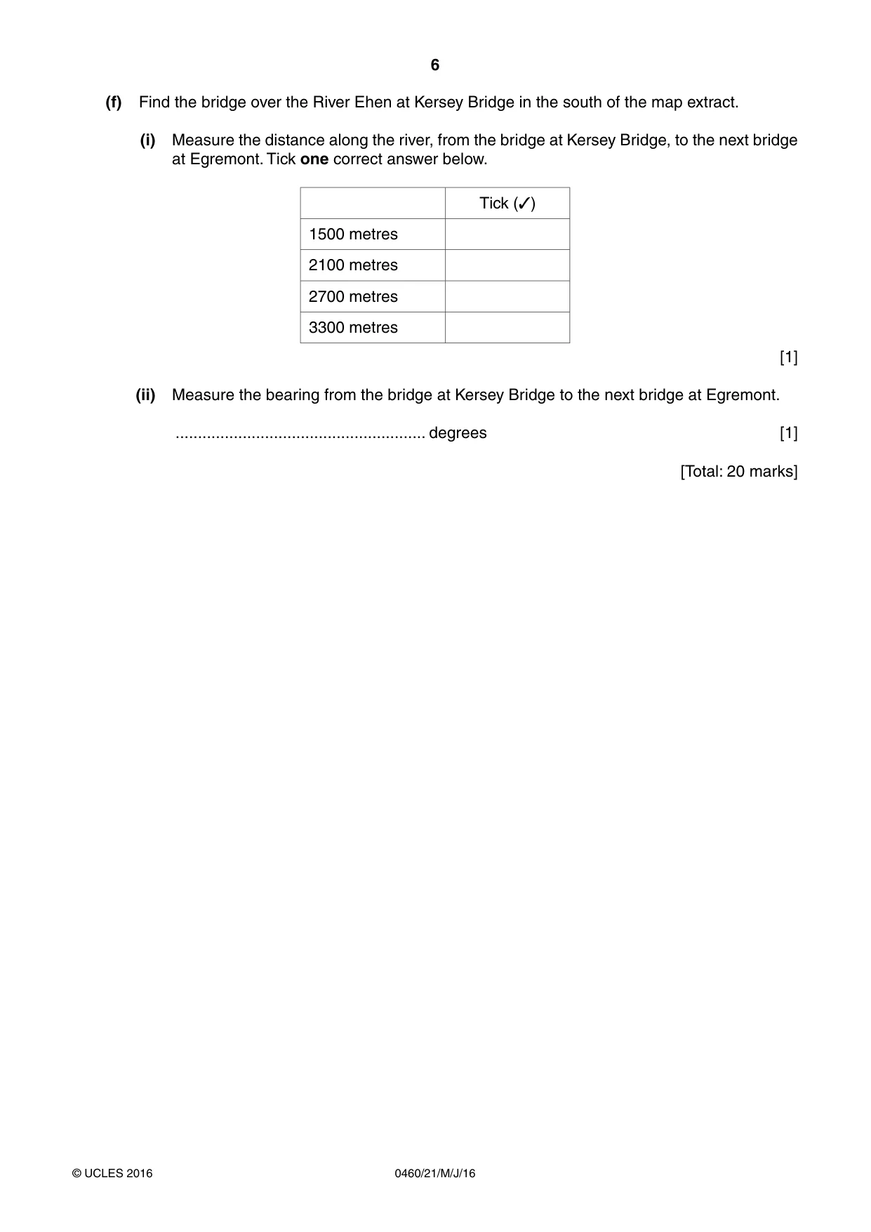 Cambridge IGCSE Geography 0460 2016 May/June Paper 2 · Variant 1 question paper, page 6 of 20