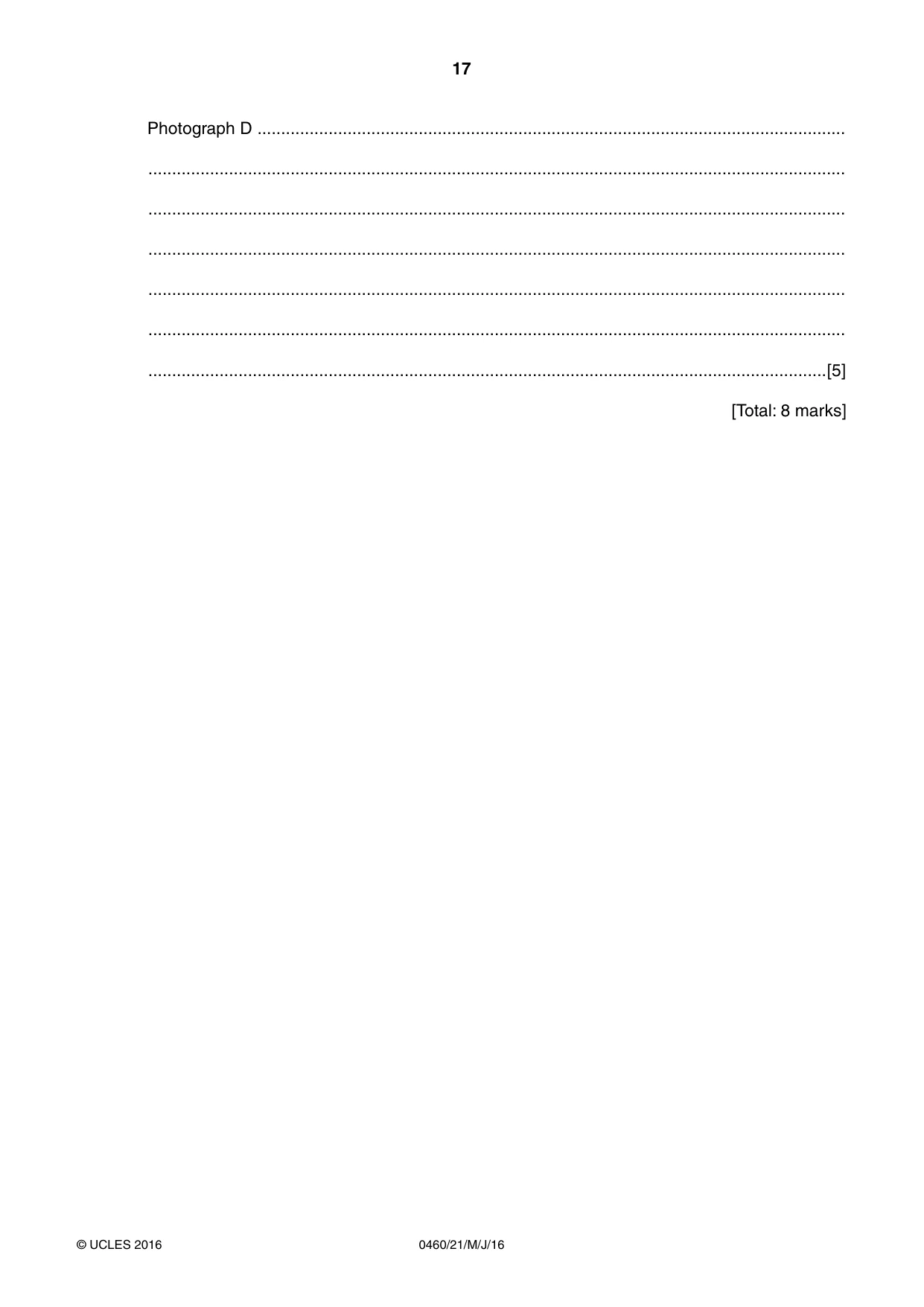 Cambridge IGCSE Geography 0460 2016 May/June Paper 2 · Variant 1 question paper, page 17 of 20