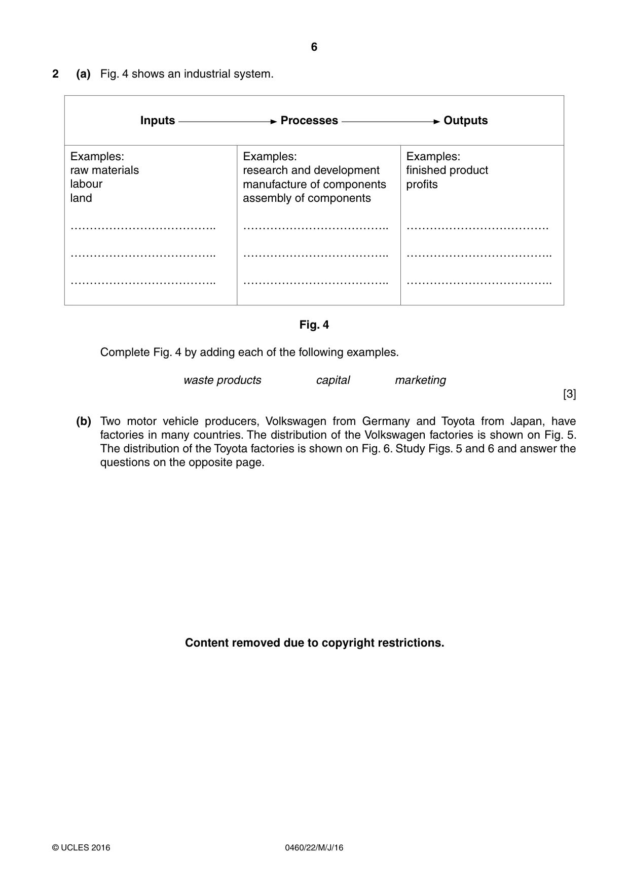 Cambridge IGCSE Geography 0460 2016 May/June Paper 2 · Variant 2 question paper, page 6 of 20