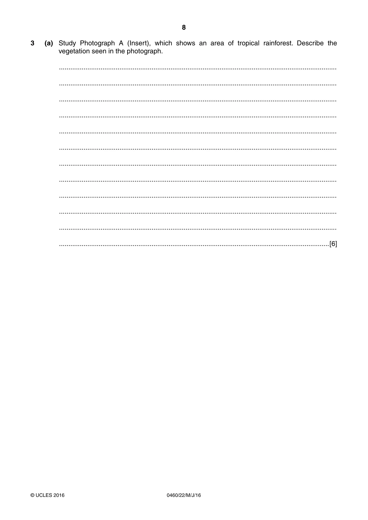 Cambridge IGCSE Geography 0460 2016 May/June Paper 2 · Variant 2 question paper, page 8 of 20