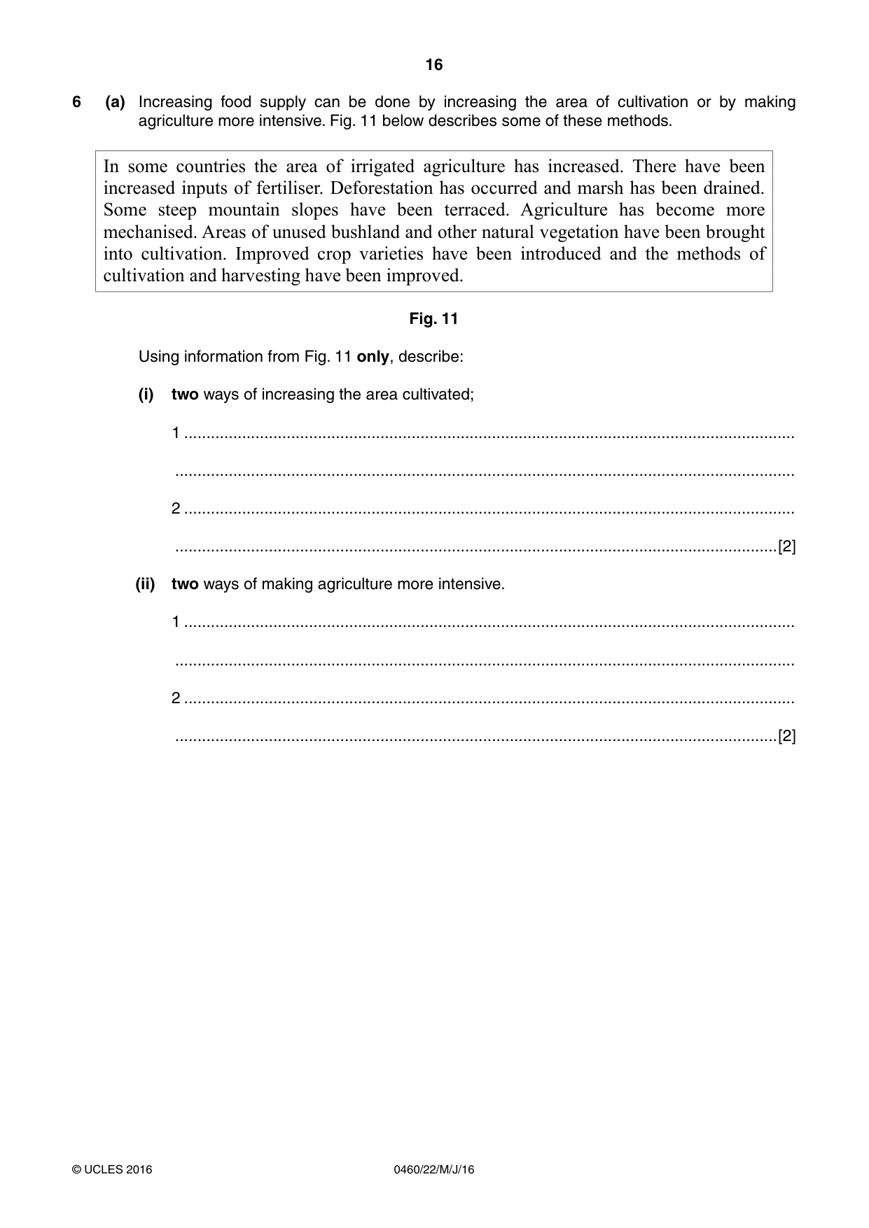 Cambridge IGCSE Geography 0460 2016 May/June Paper 2 · Variant 2 question paper, page 16 of 20
