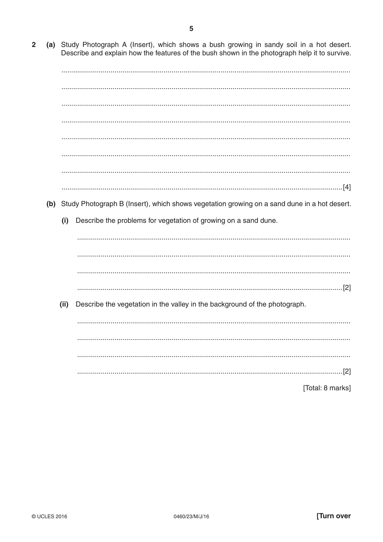 Cambridge IGCSE Geography 0460 2016 May/June Paper 2 · Variant 3 question paper, page 5 of 16