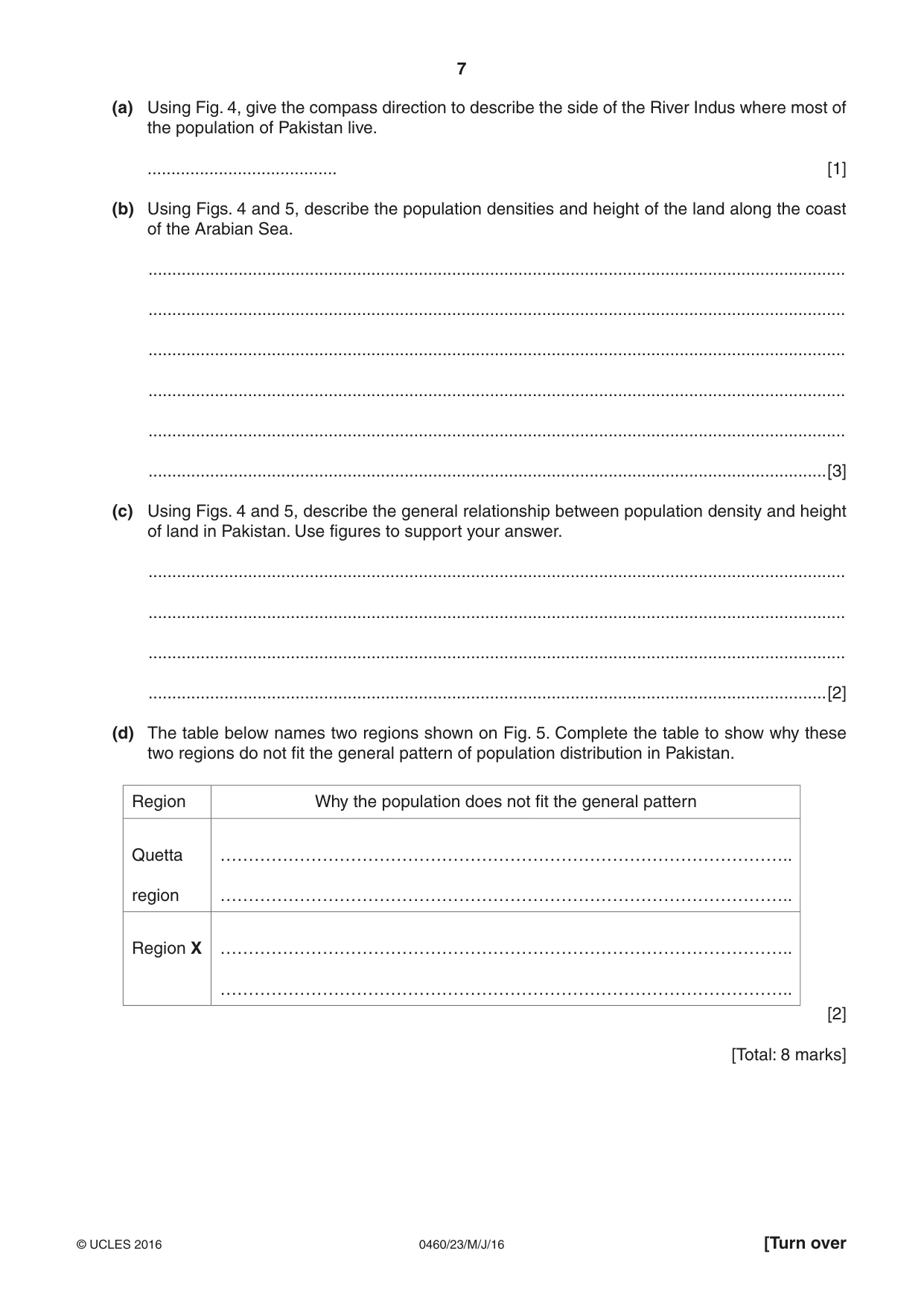 Cambridge IGCSE Geography 0460 2016 May/June Paper 2 · Variant 3 question paper, page 7 of 16