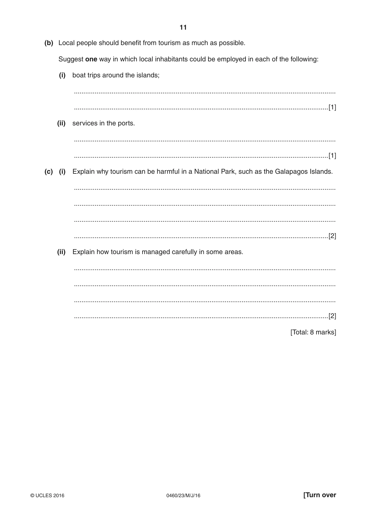 Cambridge IGCSE Geography 0460 2016 May/June Paper 2 · Variant 3 question paper, page 11 of 16