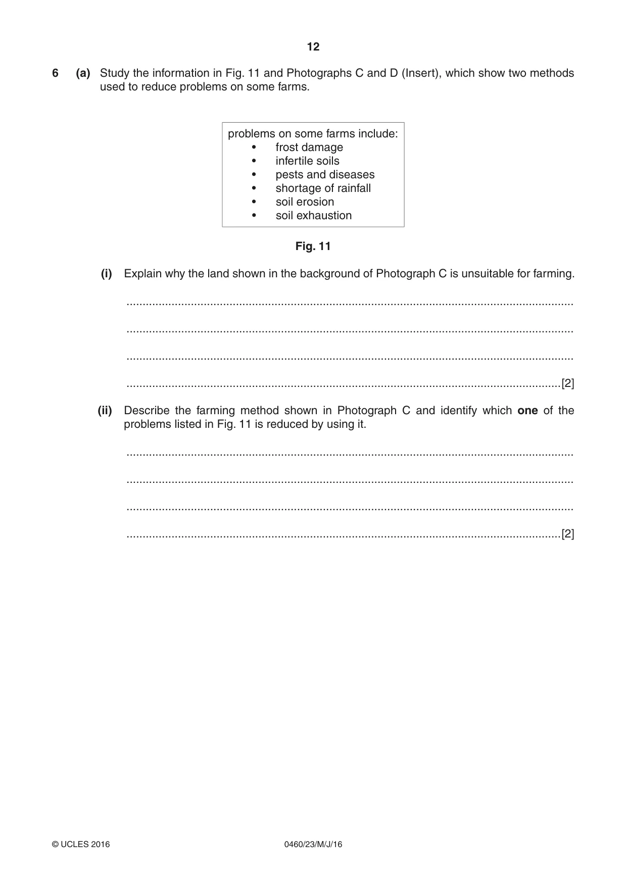 Cambridge IGCSE Geography 0460 2016 May/June Paper 2 · Variant 3 question paper, page 12 of 16
