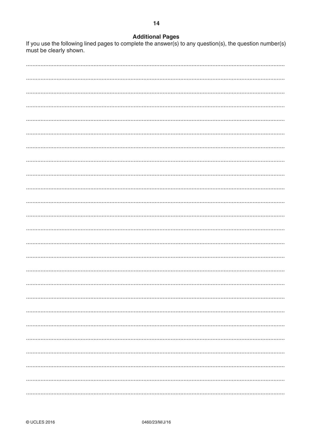 Cambridge IGCSE Geography 0460 2016 May/June Paper 2 · Variant 3 question paper, page 14 of 16