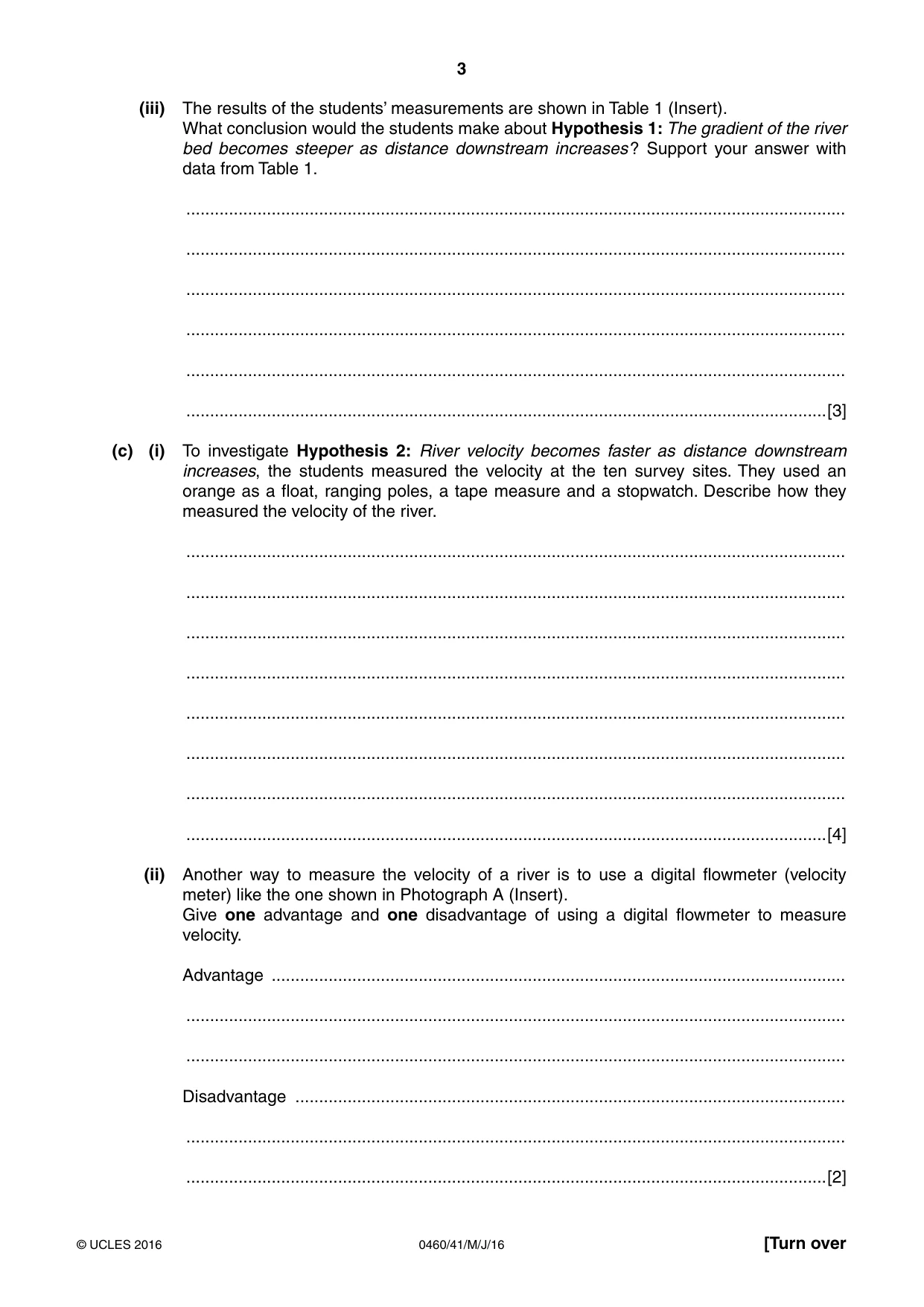 Cambridge IGCSE Geography 0460 2016 May/June Paper 4 · Variant 1 question paper, page 3 of 16