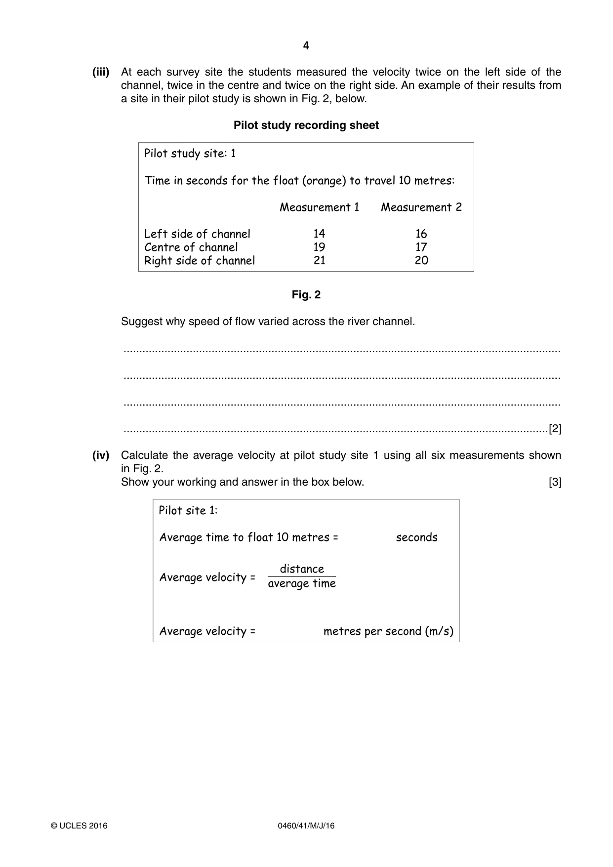 Cambridge IGCSE Geography 0460 2016 May/June Paper 4 · Variant 1 question paper, page 4 of 16