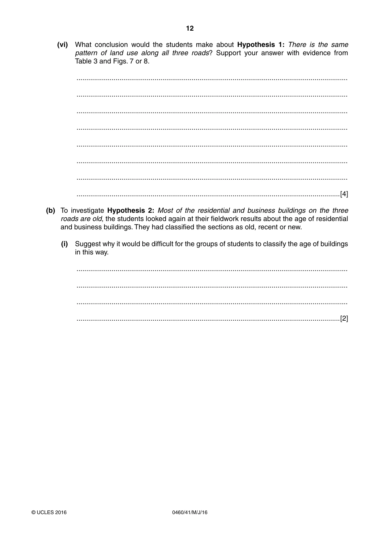 Cambridge IGCSE Geography 0460 2016 May/June Paper 4 · Variant 1 question paper, page 12 of 16