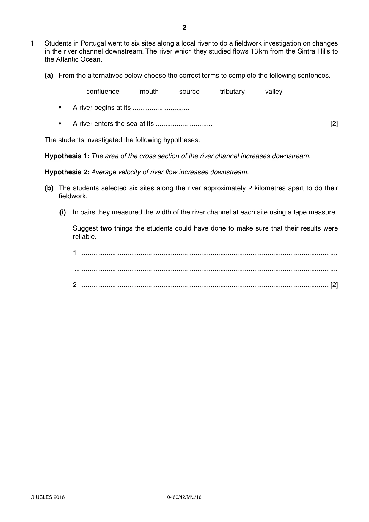 Cambridge IGCSE Geography 0460 2016 May/June Paper 4 · Variant 2 question paper, page 2 of 20