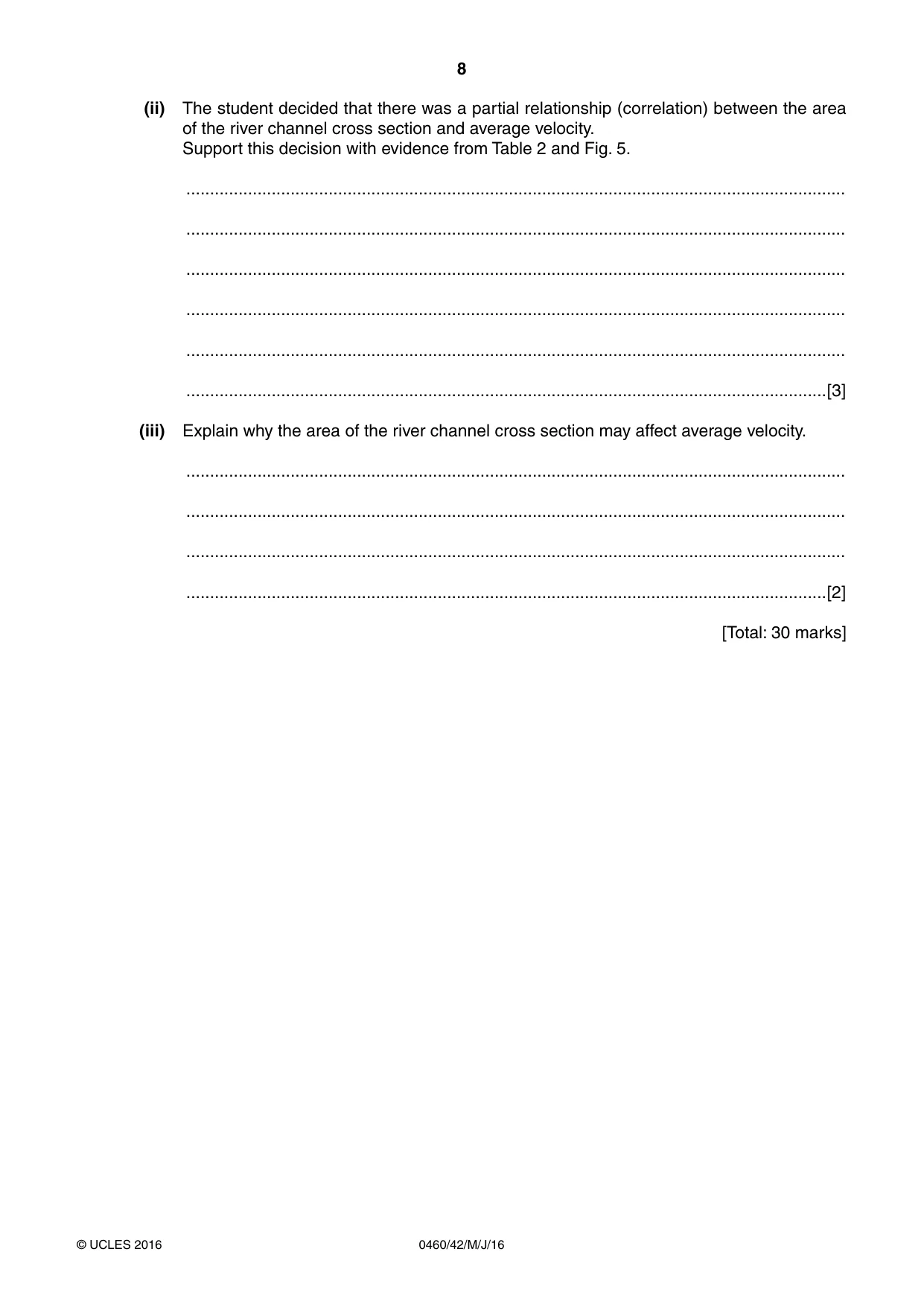 Cambridge IGCSE Geography 0460 2016 May/June Paper 4 · Variant 2 question paper, page 8 of 20