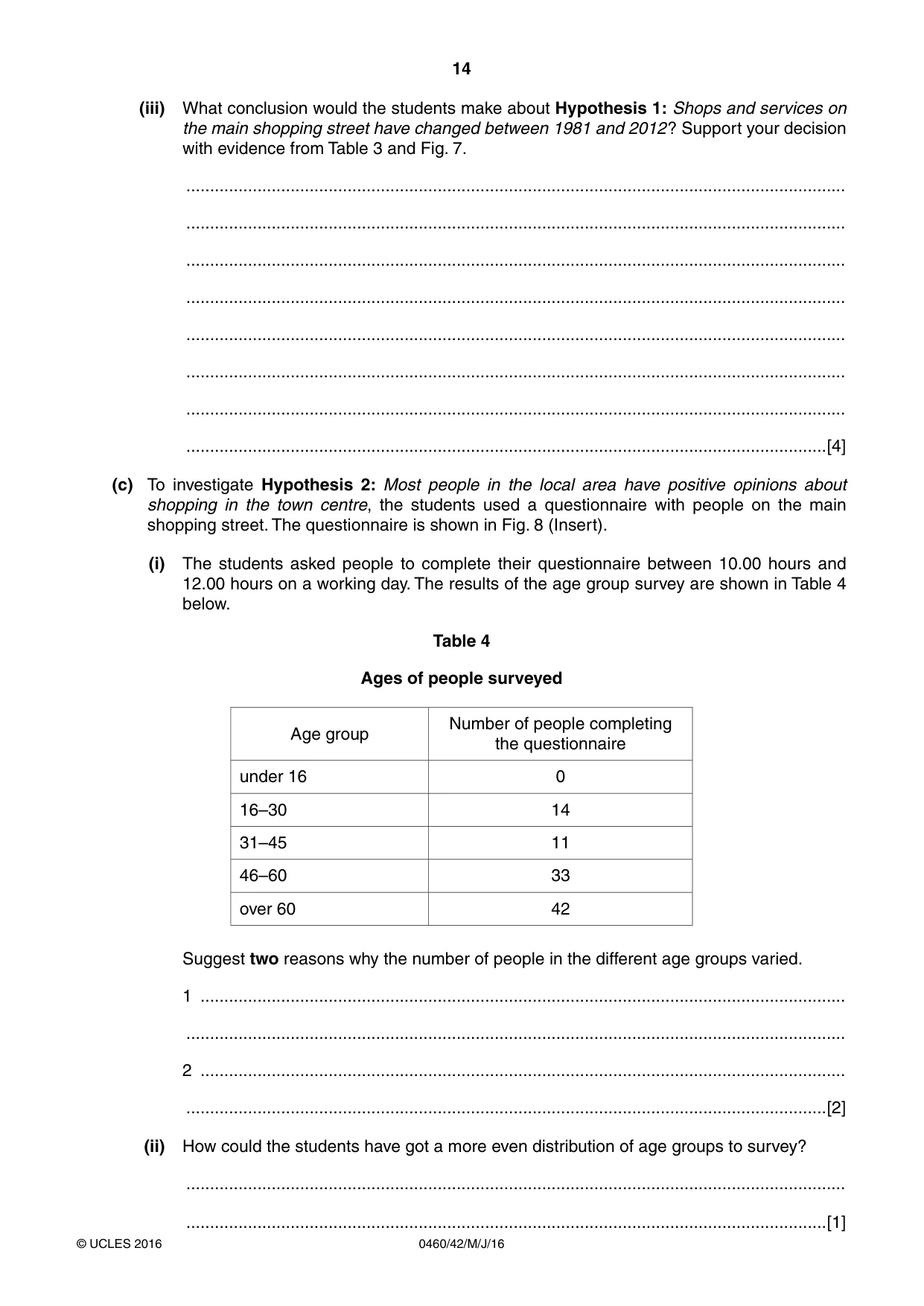 Cambridge IGCSE Geography 0460 2016 May/June Paper 4 · Variant 2 question paper, page 14 of 20