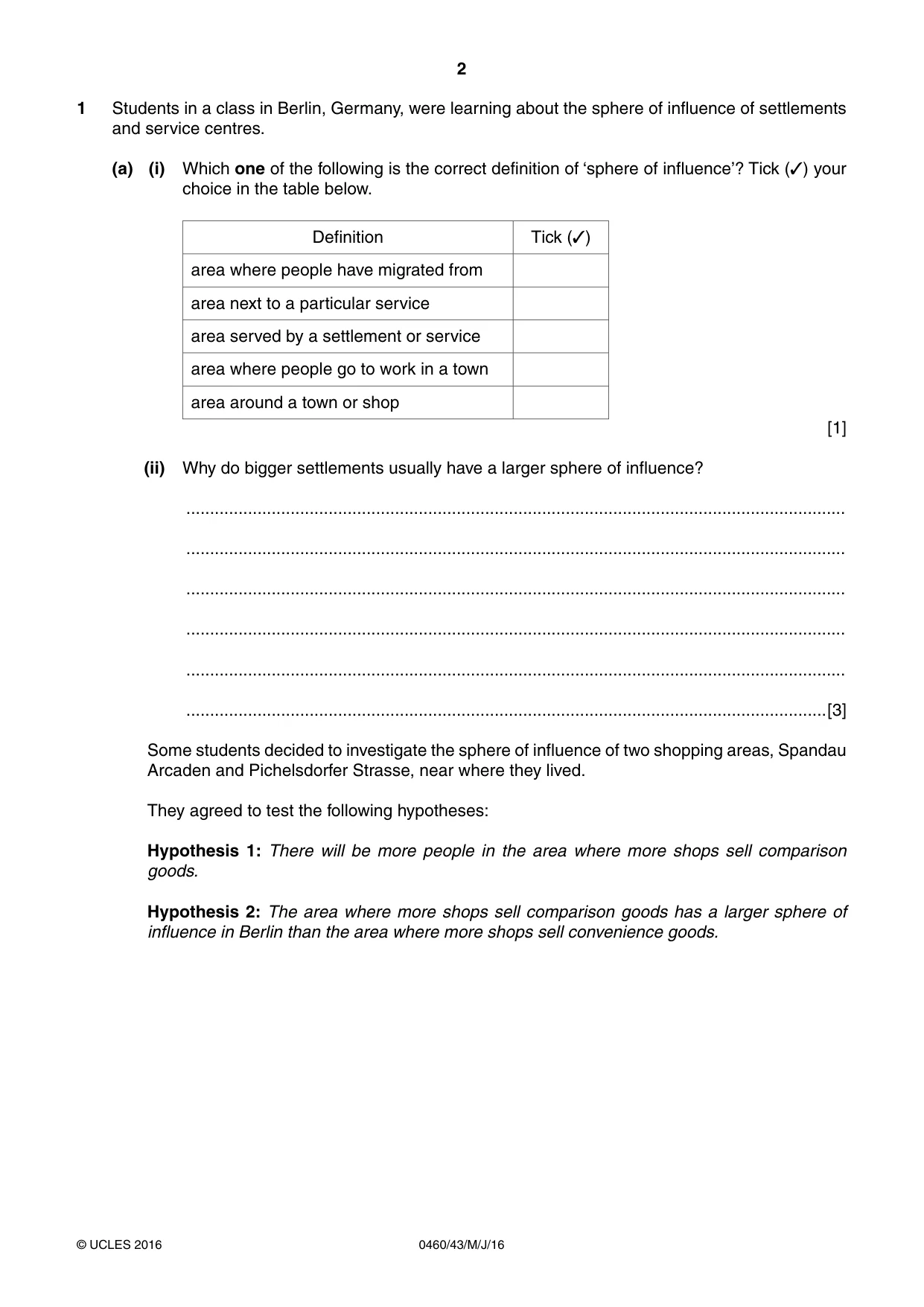 Cambridge IGCSE Geography 0460 2016 May/June Paper 4 · Variant 3 question paper, page 2 of 24