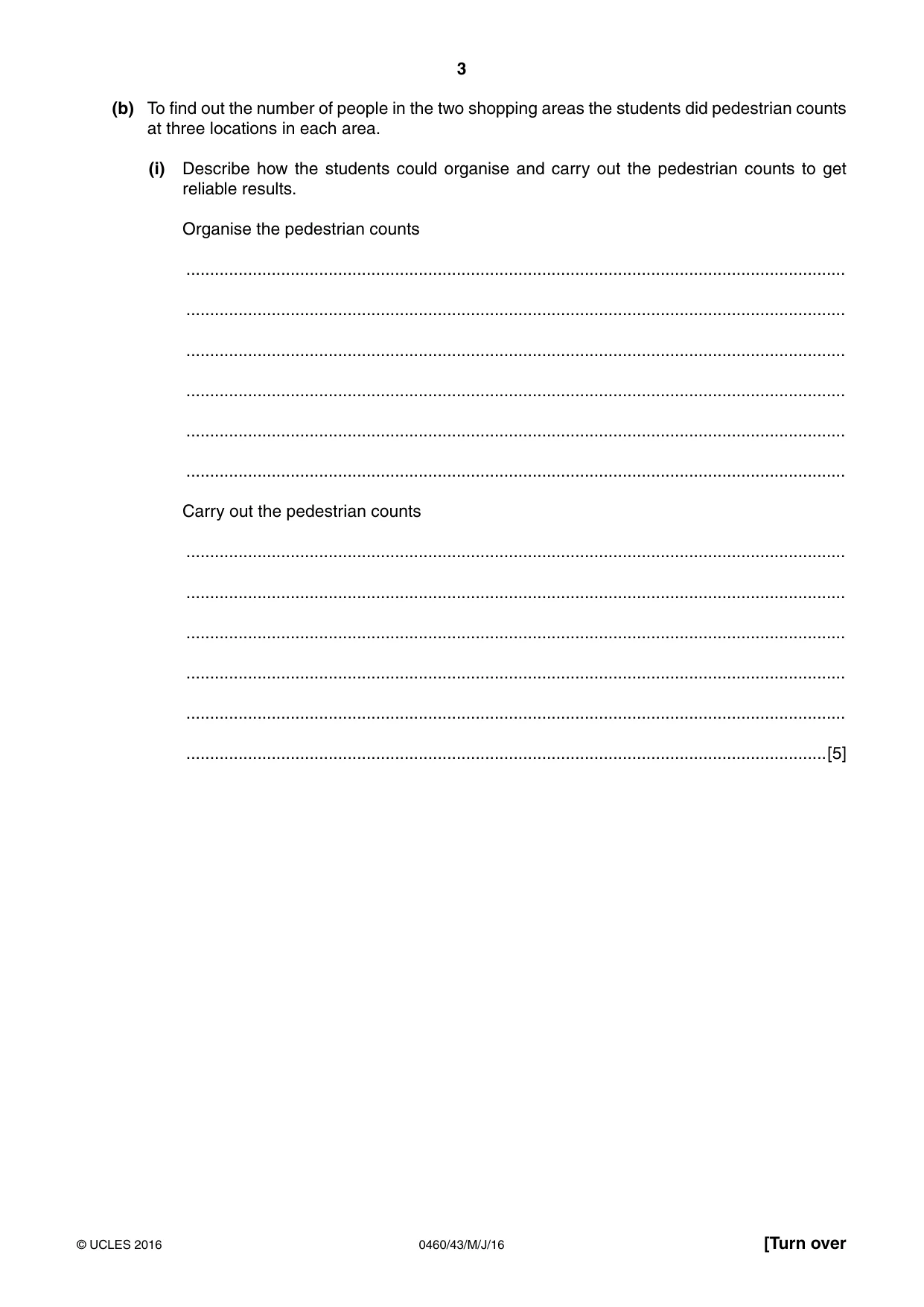 Cambridge IGCSE Geography 0460 2016 May/June Paper 4 · Variant 3 question paper, page 3 of 24