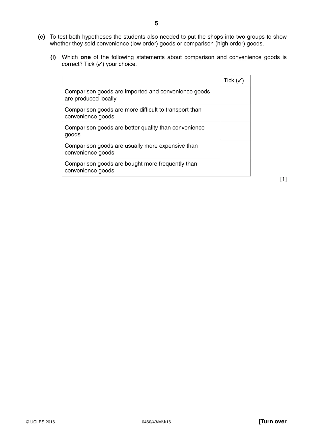 Cambridge IGCSE Geography 0460 2016 May/June Paper 4 · Variant 3 question paper, page 5 of 24