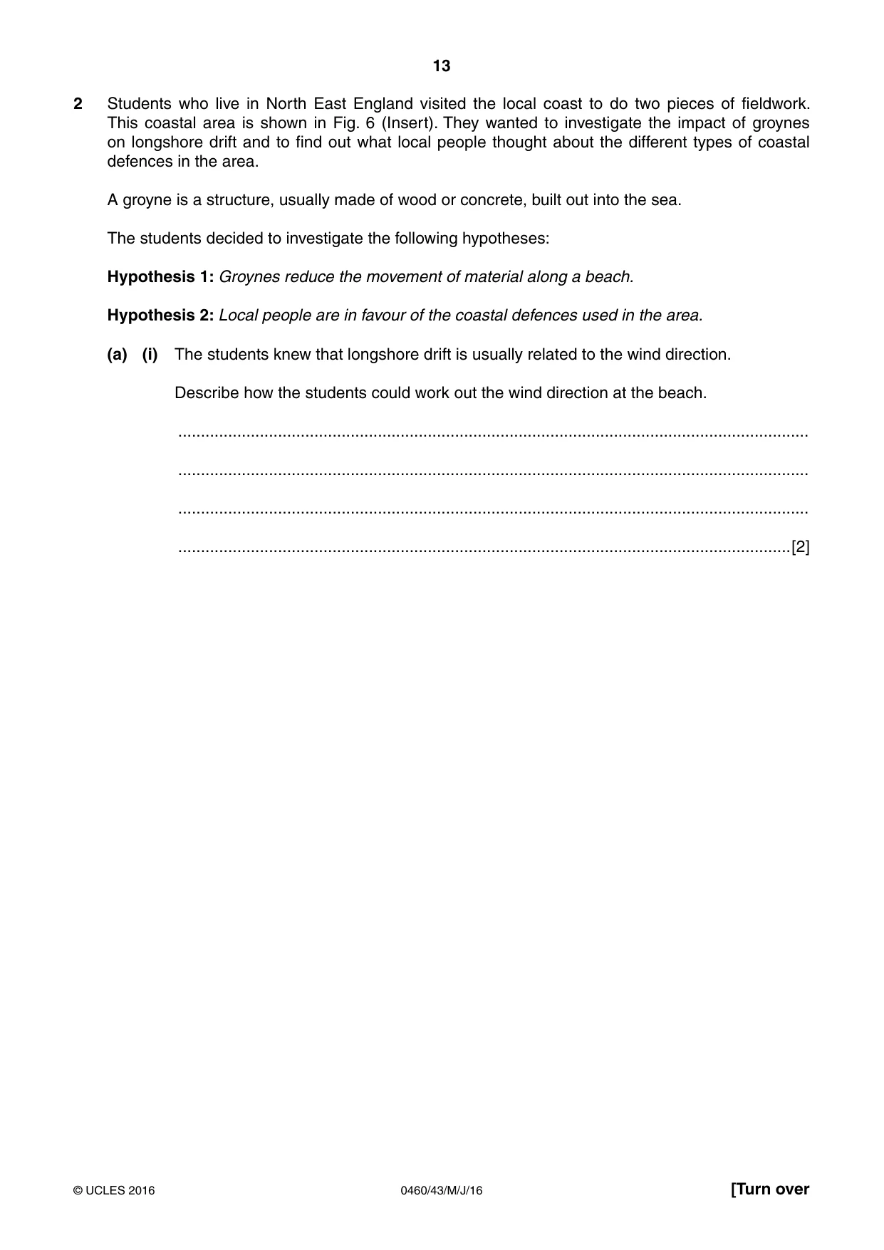 Cambridge IGCSE Geography 0460 2016 May/June Paper 4 · Variant 3 question paper, page 13 of 24