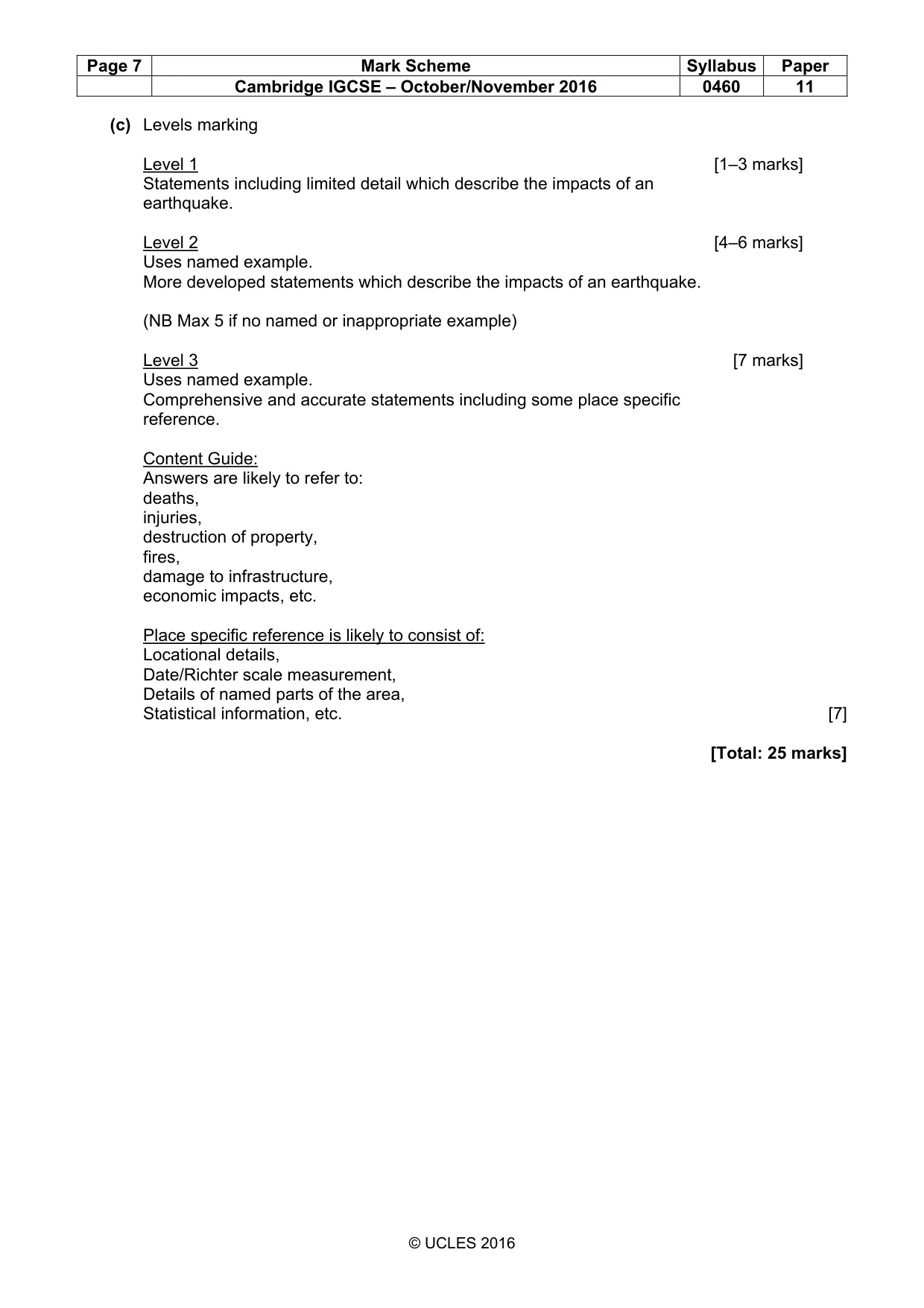 Mark scheme, page 7 of 13