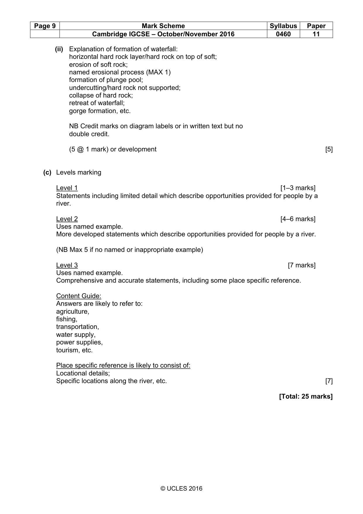 Mark scheme, page 9 of 13