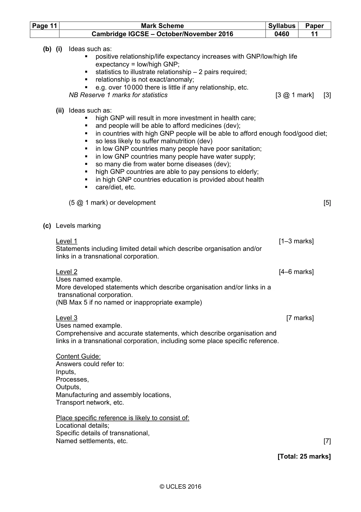 Mark scheme, page 11 of 13