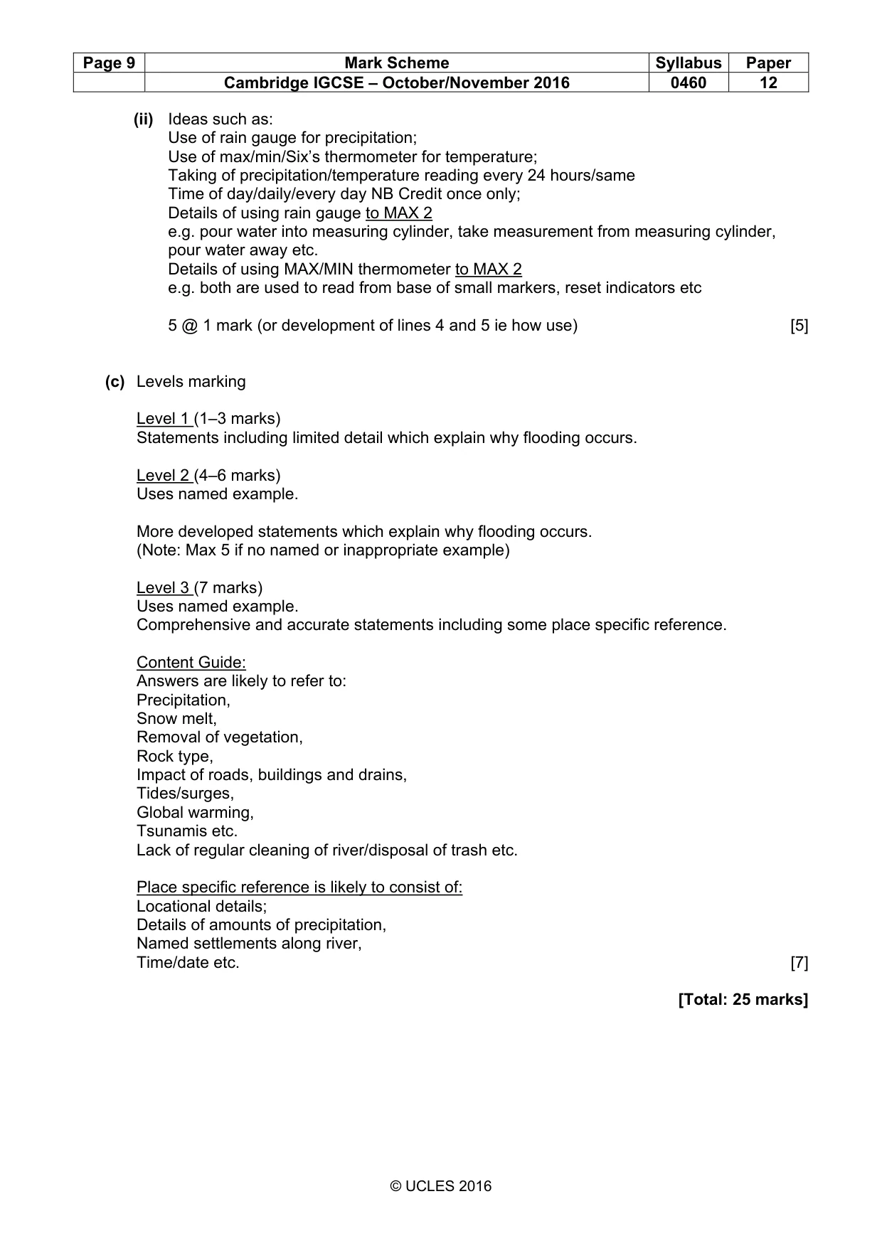 Mark scheme, page 9 of 17