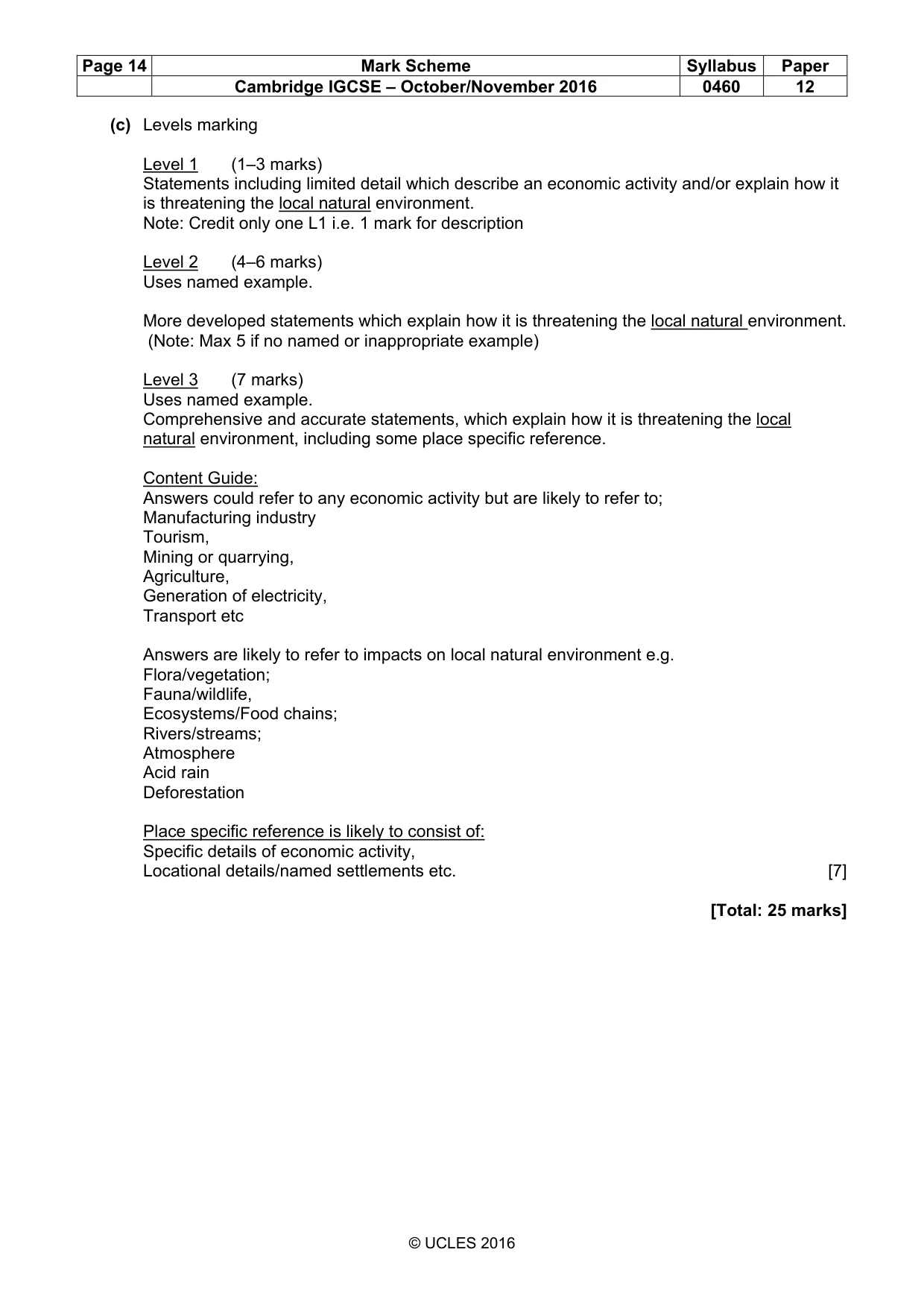Mark scheme, page 14 of 17