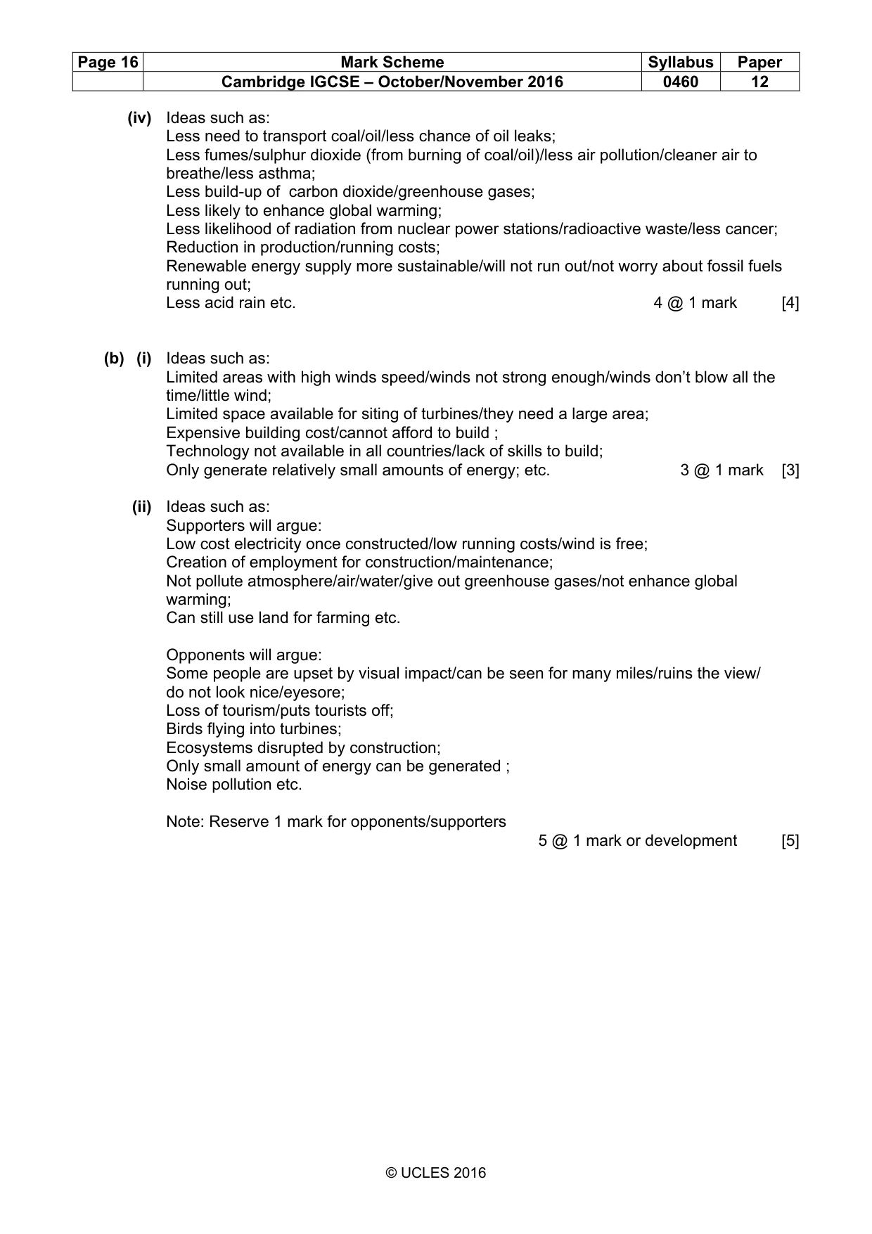 Mark scheme, page 16 of 17