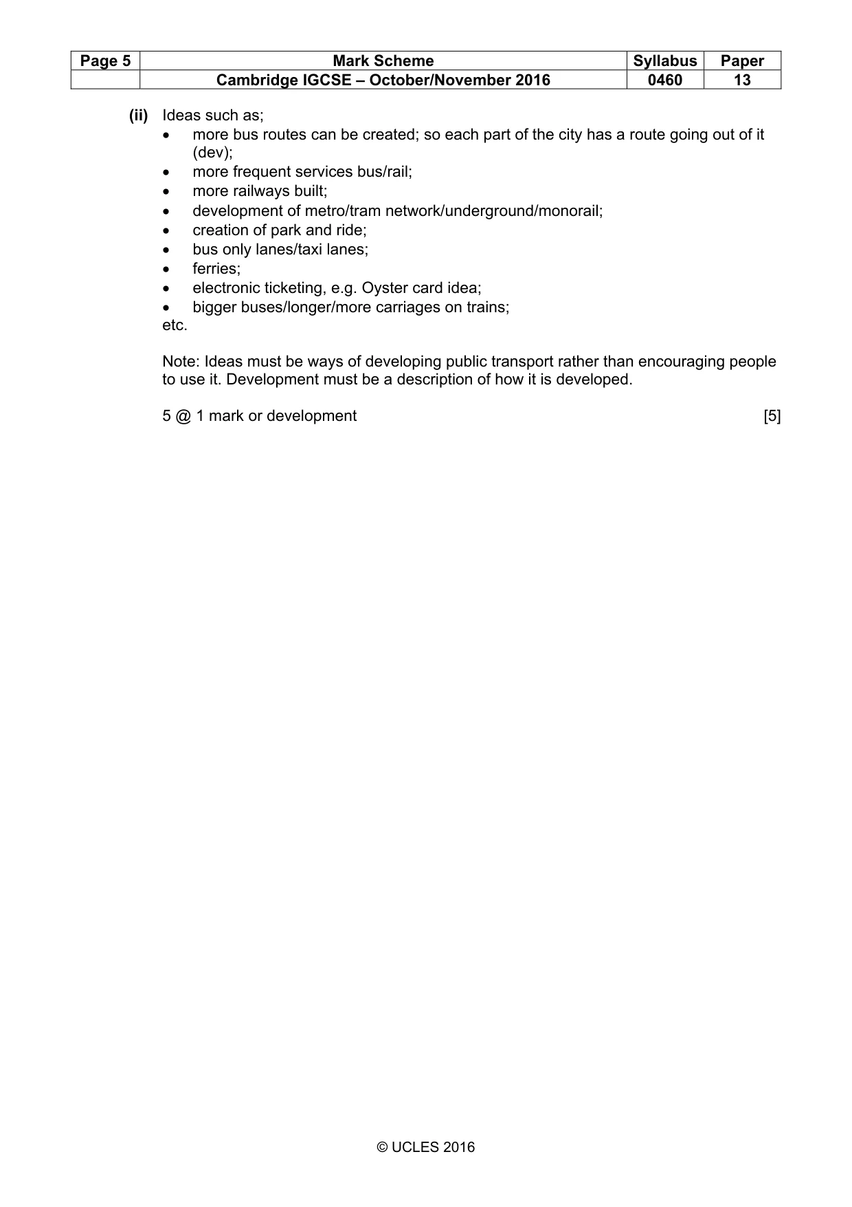 Mark scheme, page 5 of 16