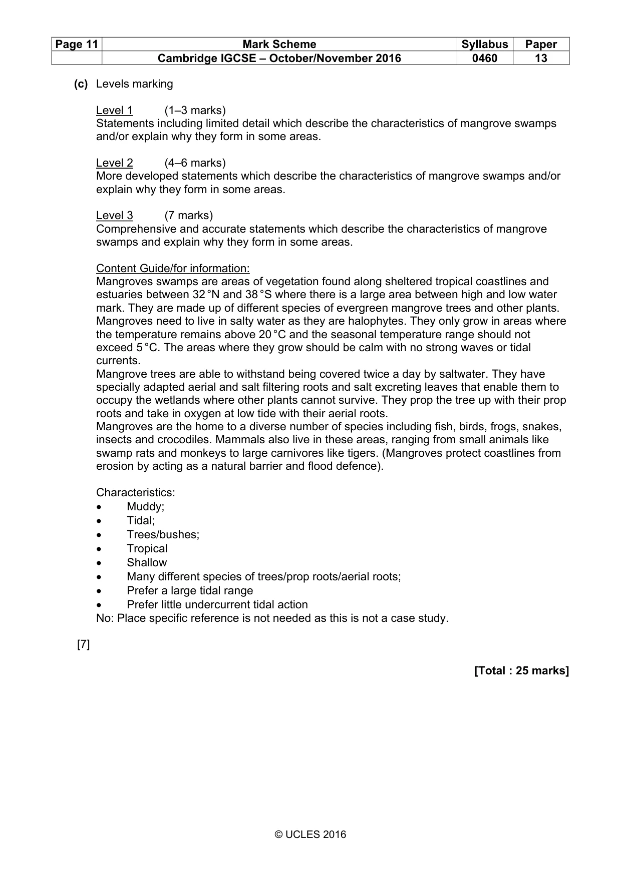 Mark scheme, page 11 of 16
