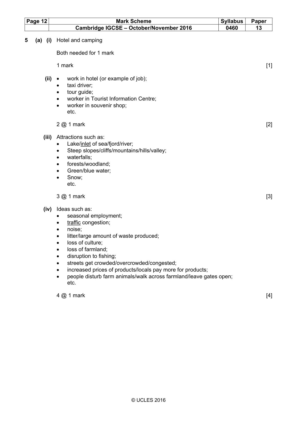 Mark scheme, page 12 of 16
