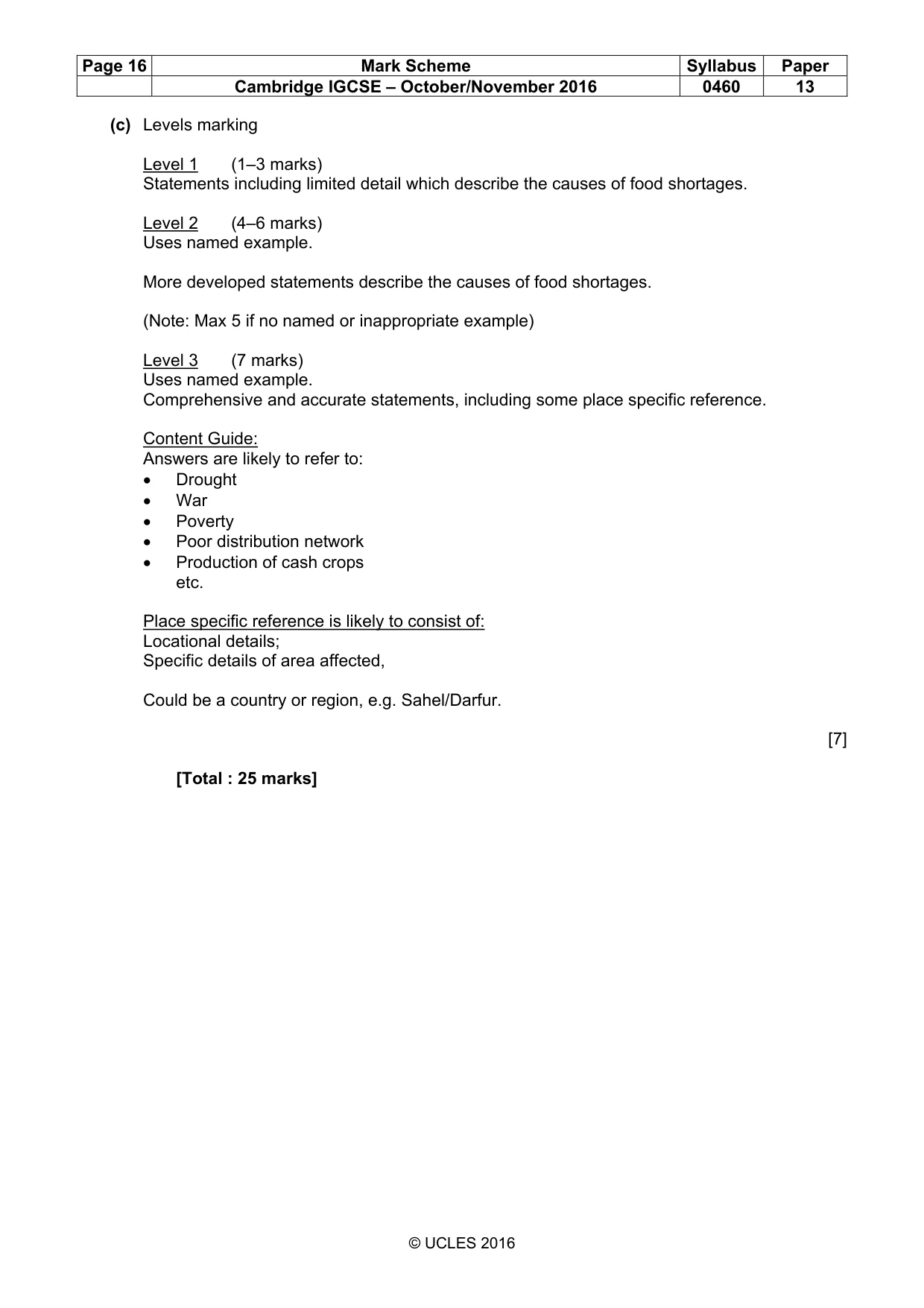 Mark scheme, page 16 of 16