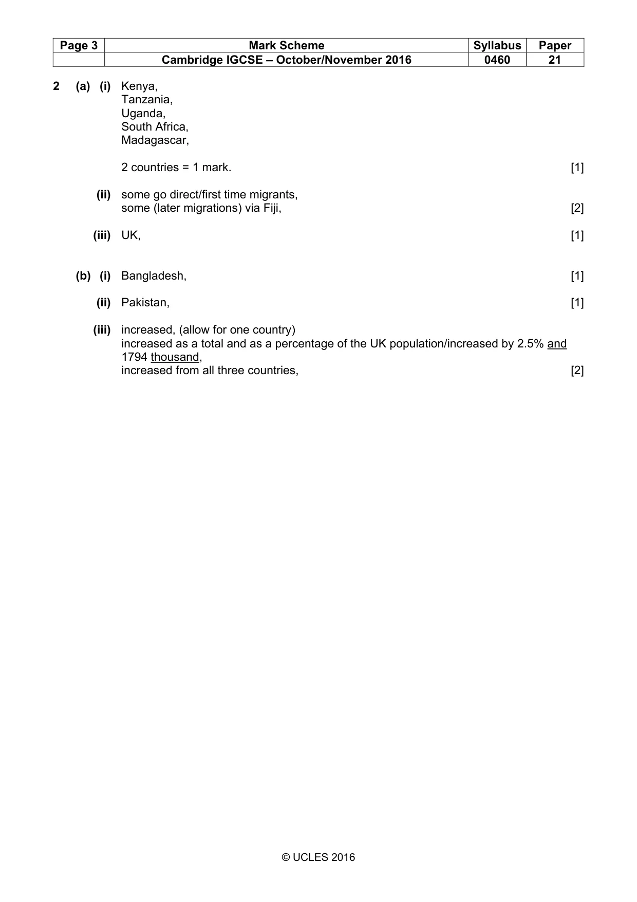 Mark scheme, page 3 of 7