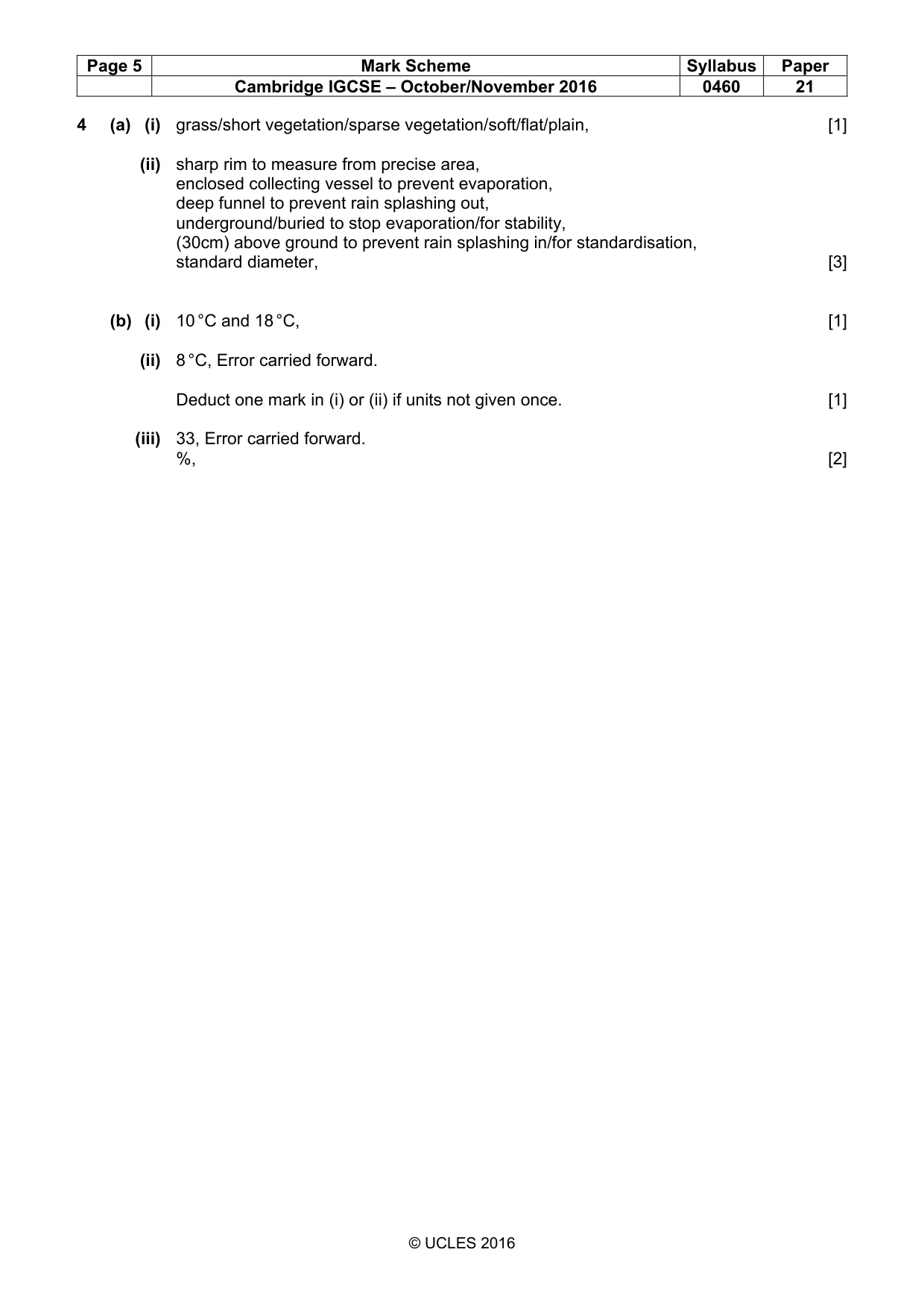 Mark scheme, page 5 of 7