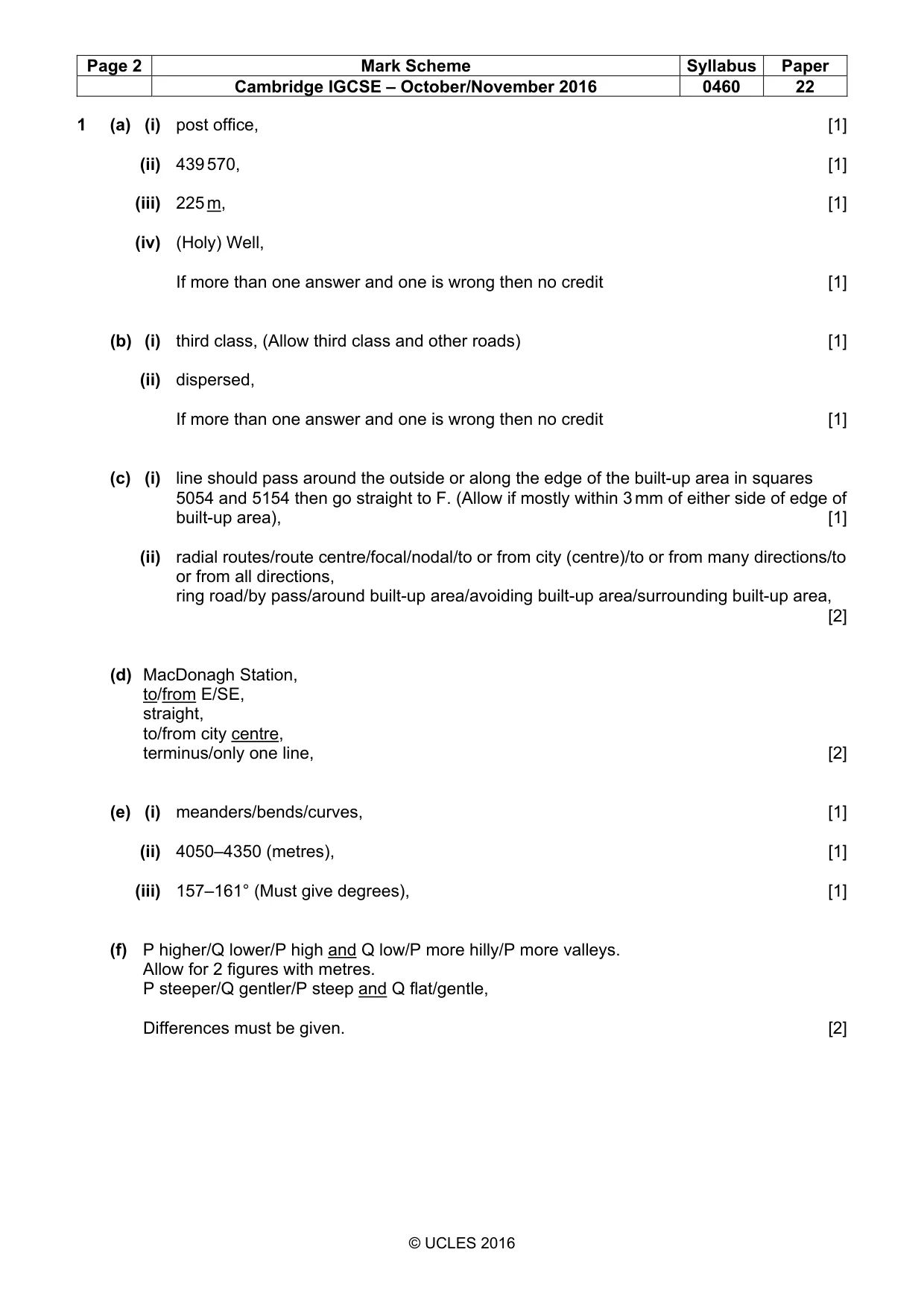 Mark scheme, page 2 of 5