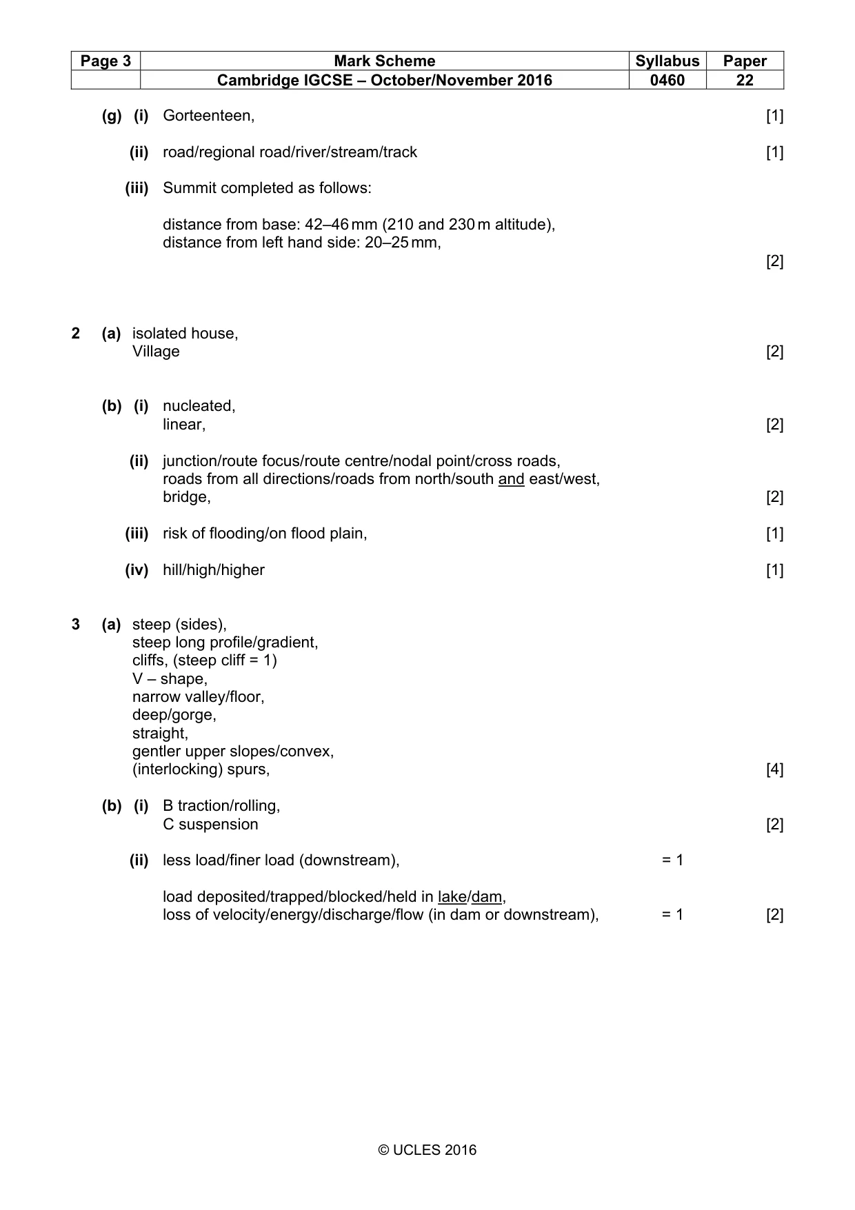 Mark scheme, page 3 of 5
