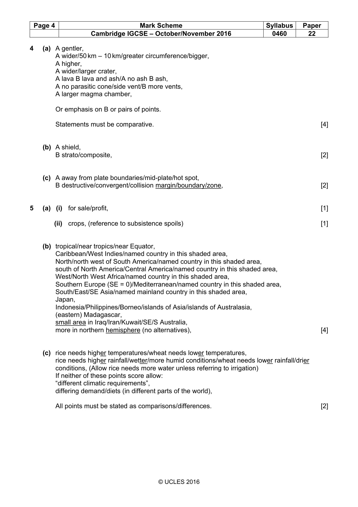 Mark scheme, page 4 of 5