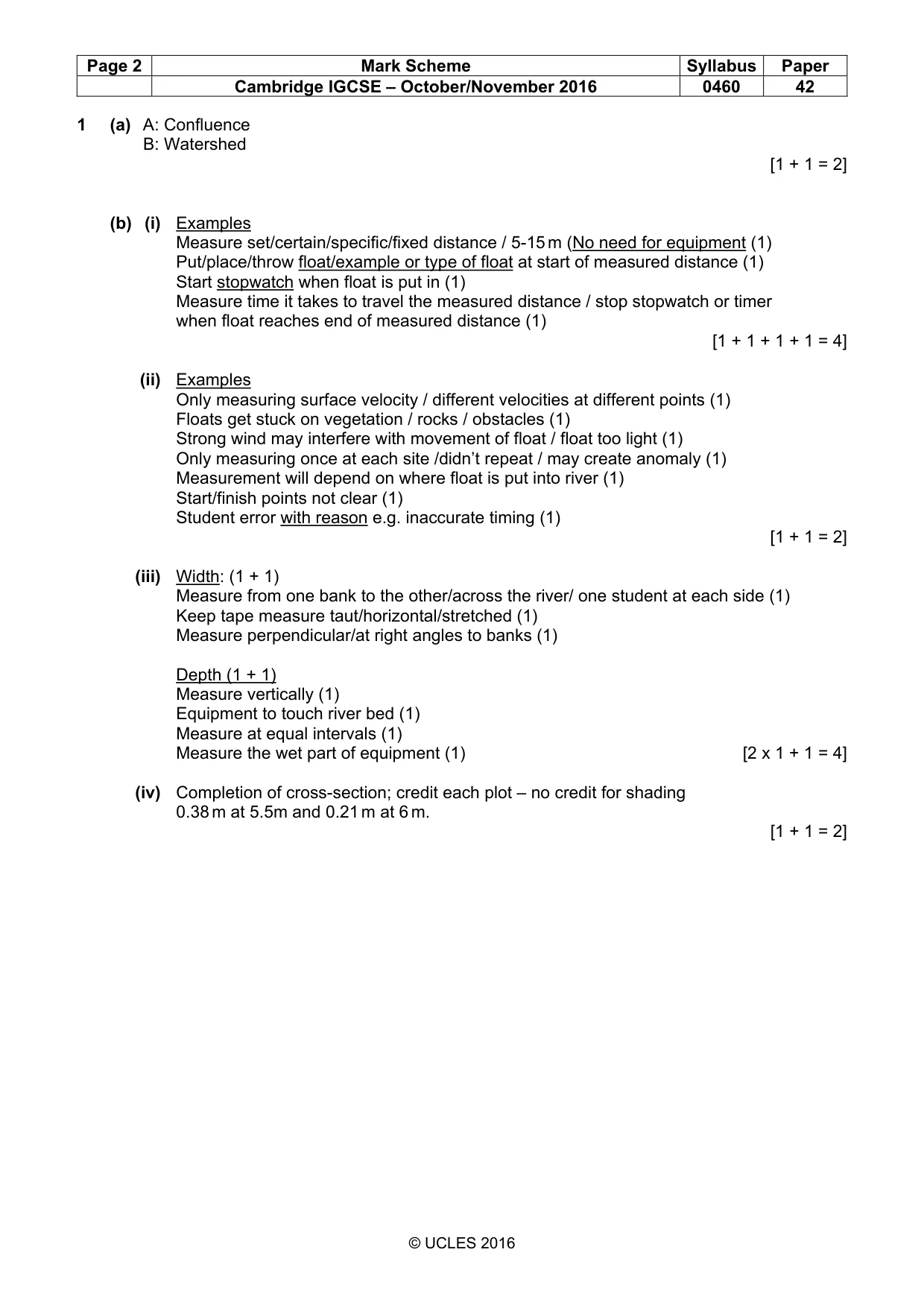 Mark scheme, page 2 of 6