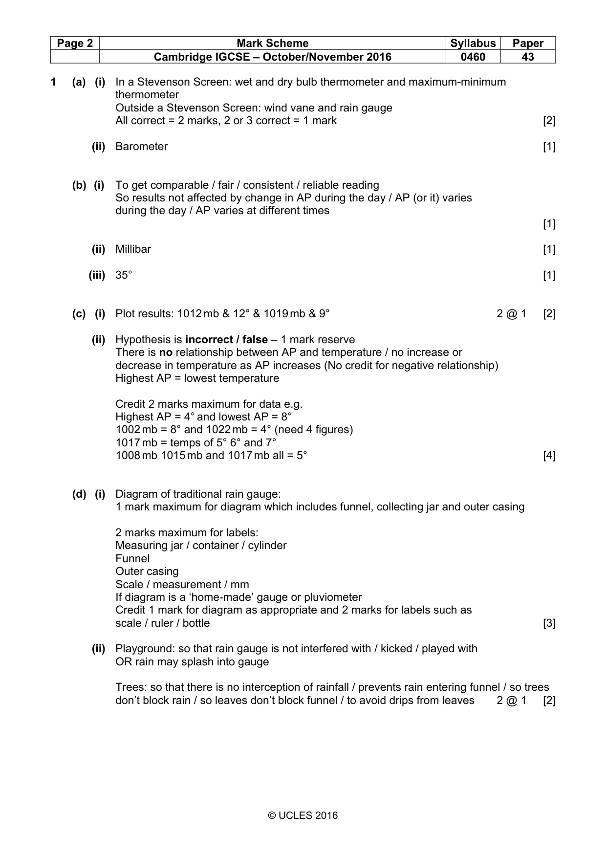 Mark scheme, page 2 of 5