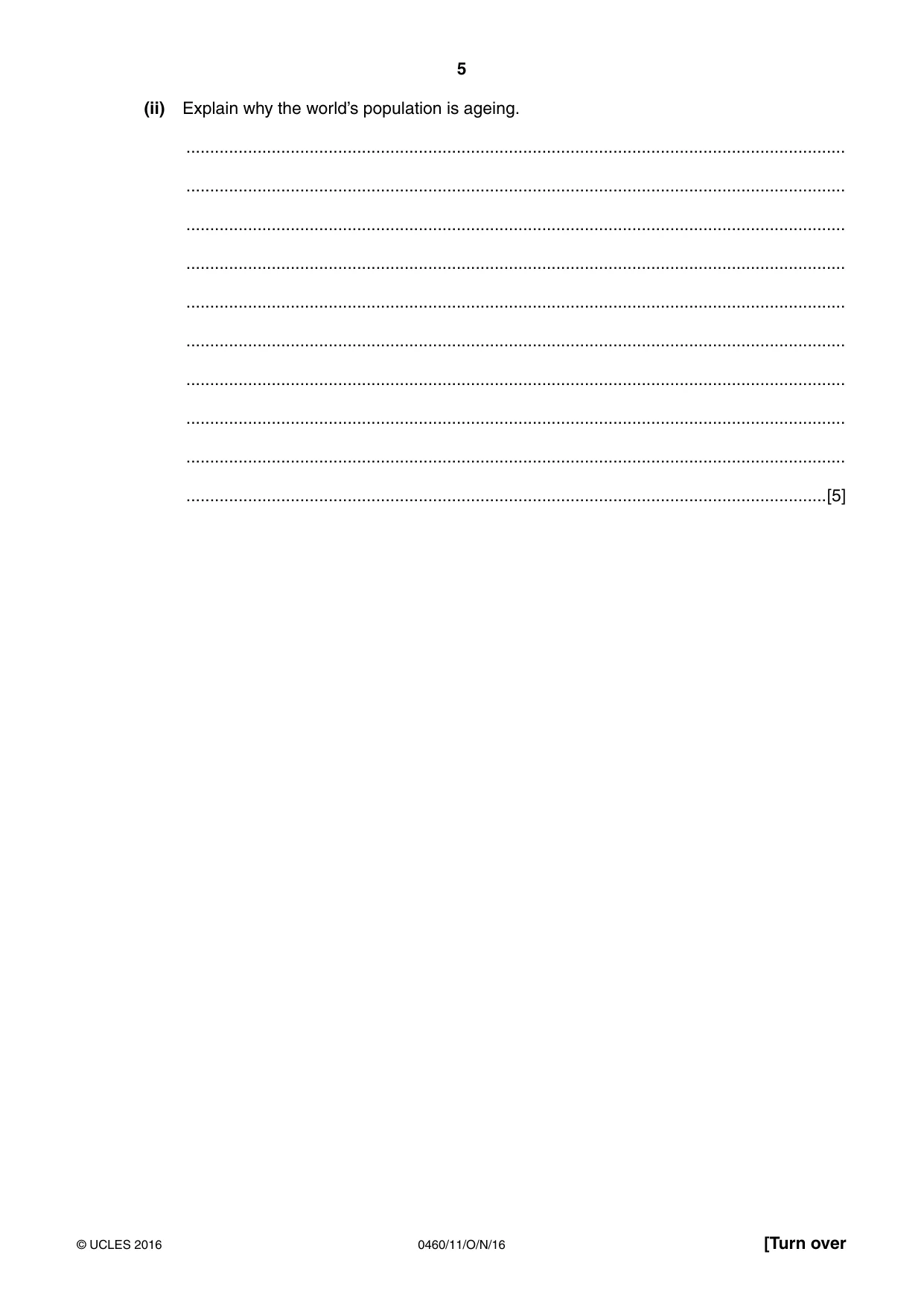 Cambridge IGCSE Geography 0460 2016 Oct/Nov Paper 1 · Variant 1 question paper, page 5 of 28
