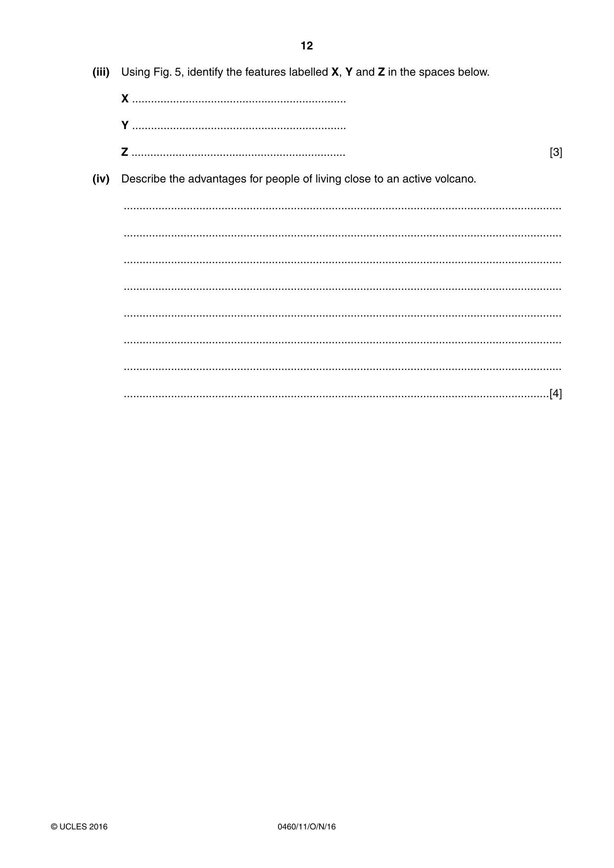 Cambridge IGCSE Geography 0460 2016 Oct/Nov Paper 1 · Variant 1 question paper, page 12 of 28