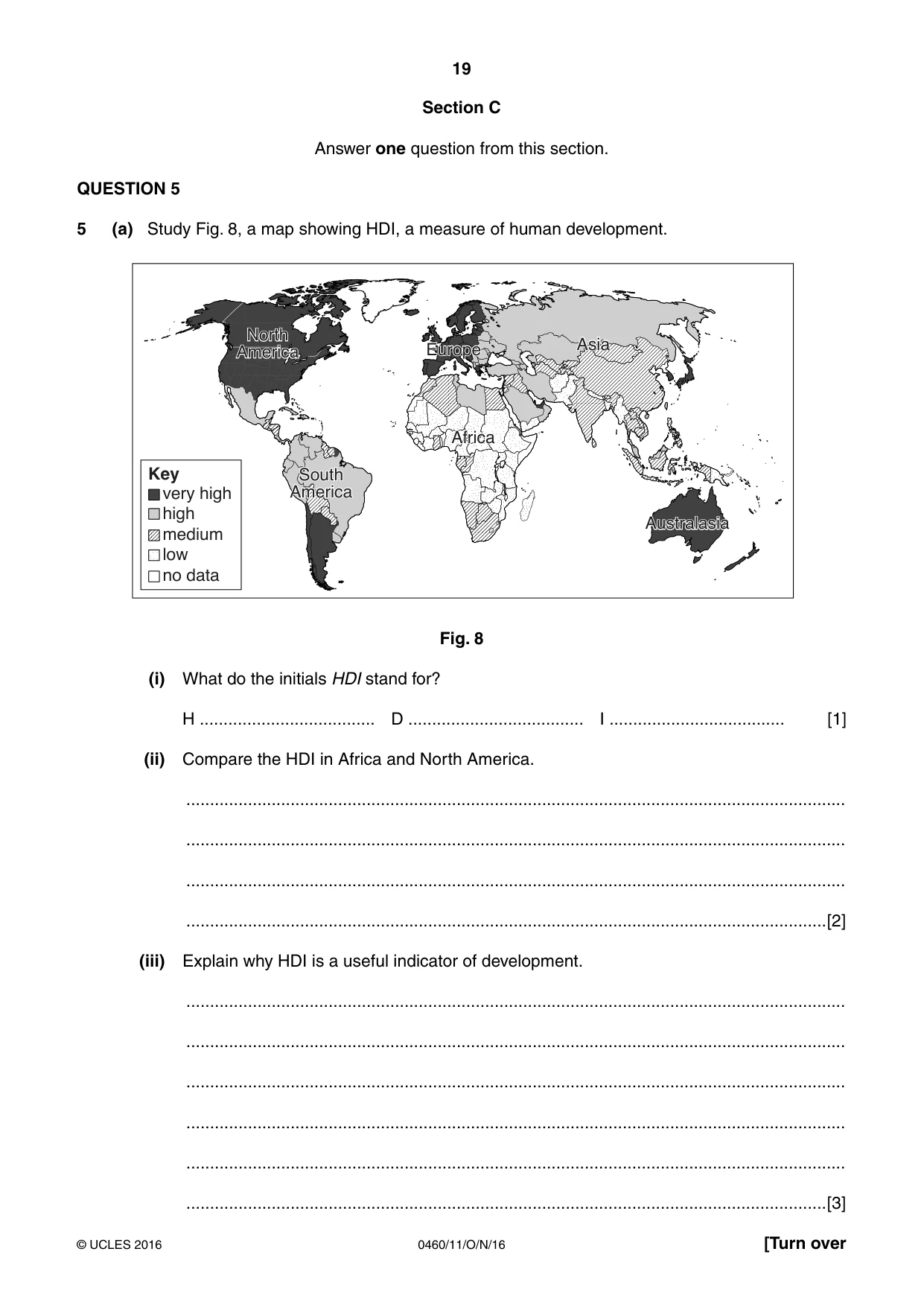 Cambridge IGCSE Geography 0460 2016 Oct/Nov Paper 1 · Variant 1 question paper, page 19 of 28