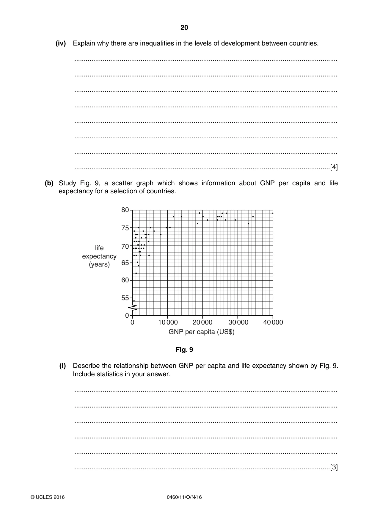 Cambridge IGCSE Geography 0460 2016 Oct/Nov Paper 1 · Variant 1 question paper, page 20 of 28